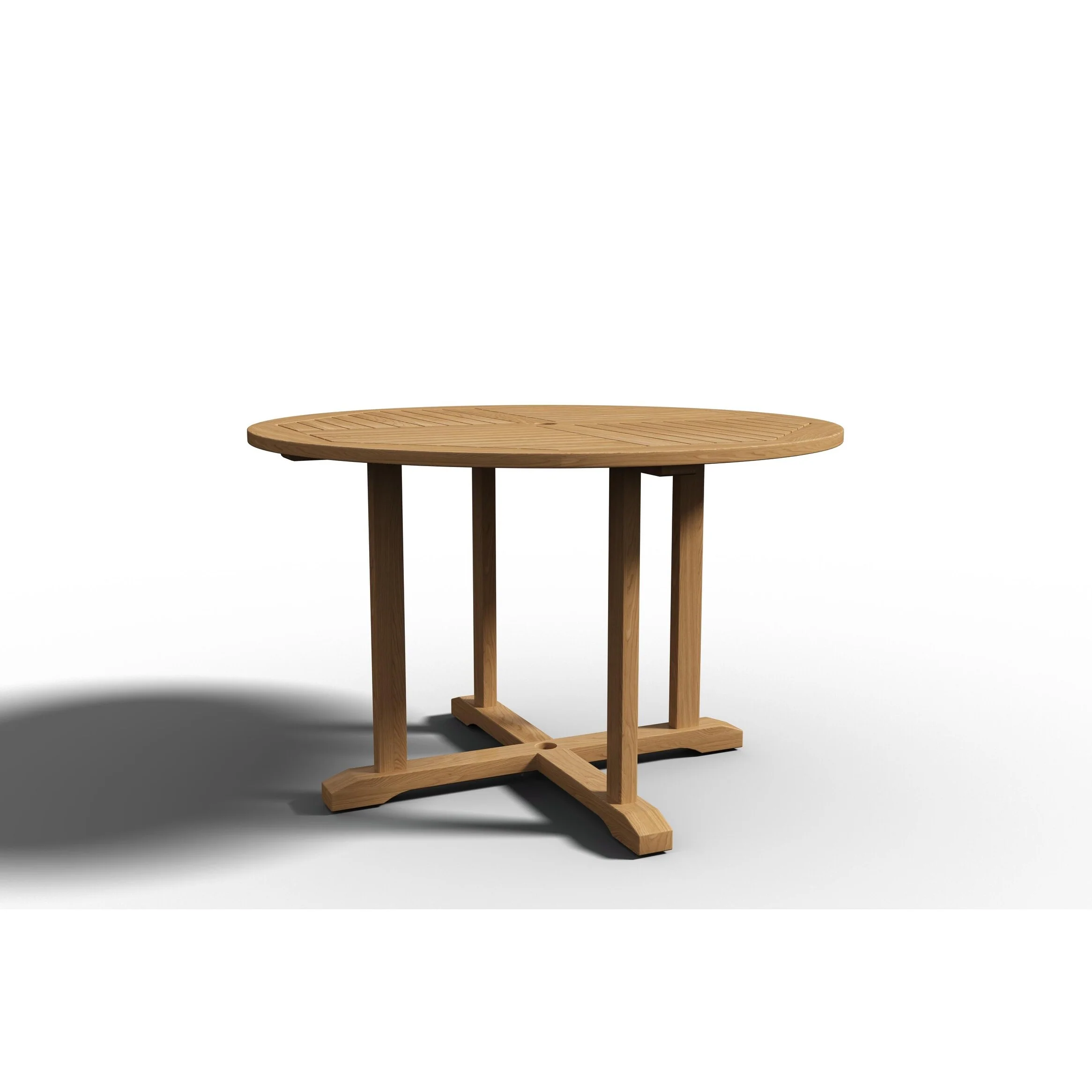 Abel 47.25 inch Dia Round Teak Outdoor Dining Table - 47.25 x 29.5 x 47.25