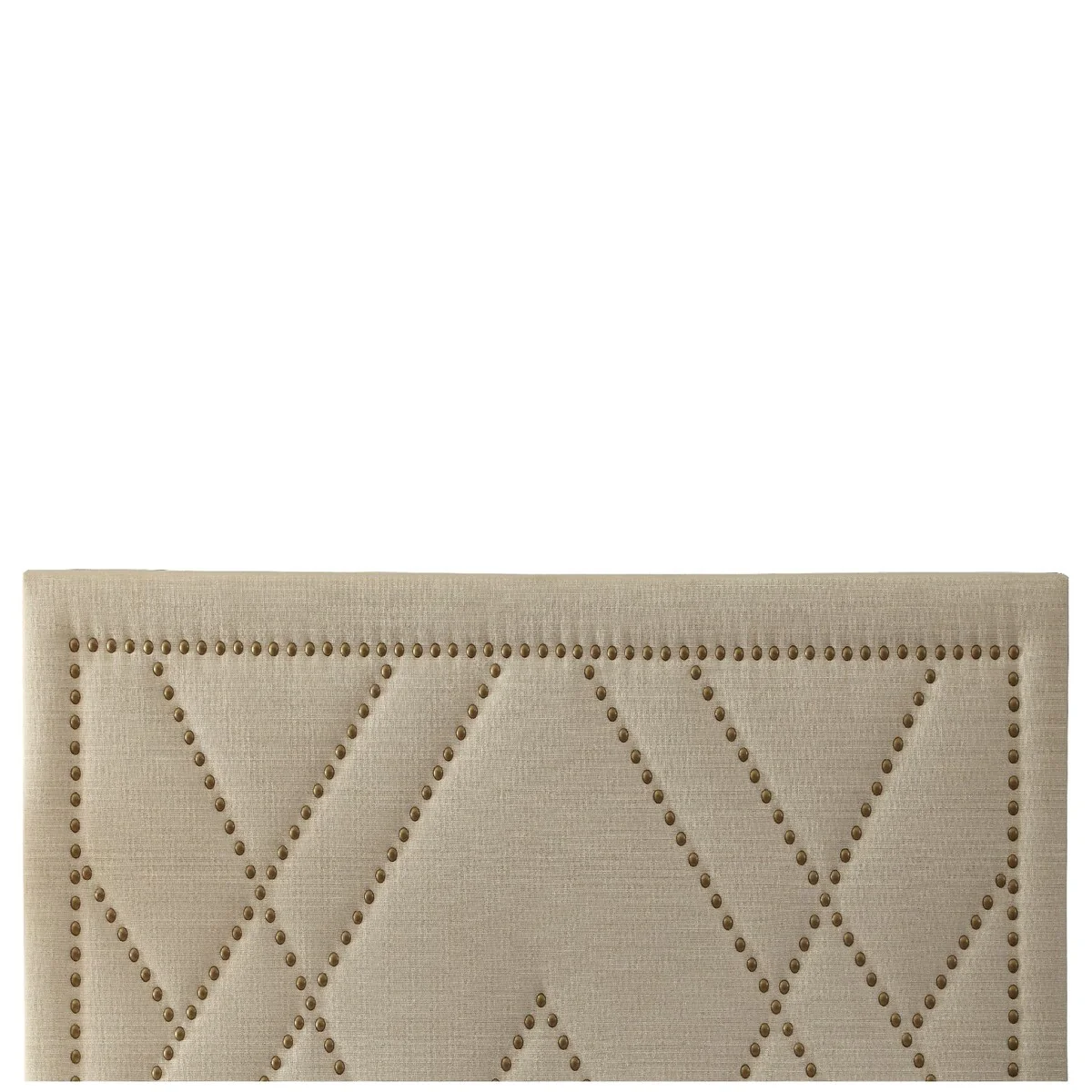 Adam Modern Upholstered King Size Headboard with Geometric Pattern, Cream