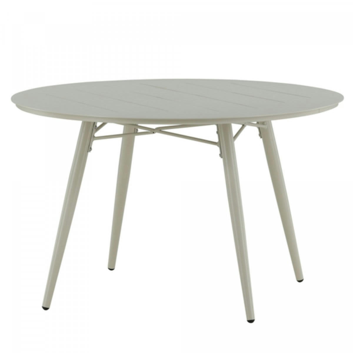 GOYA - Table de jardin ronde 120cm en aluminium beige
