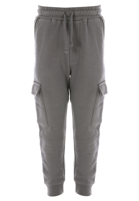 Younger Boys Grey Cargo Sweat Joggers