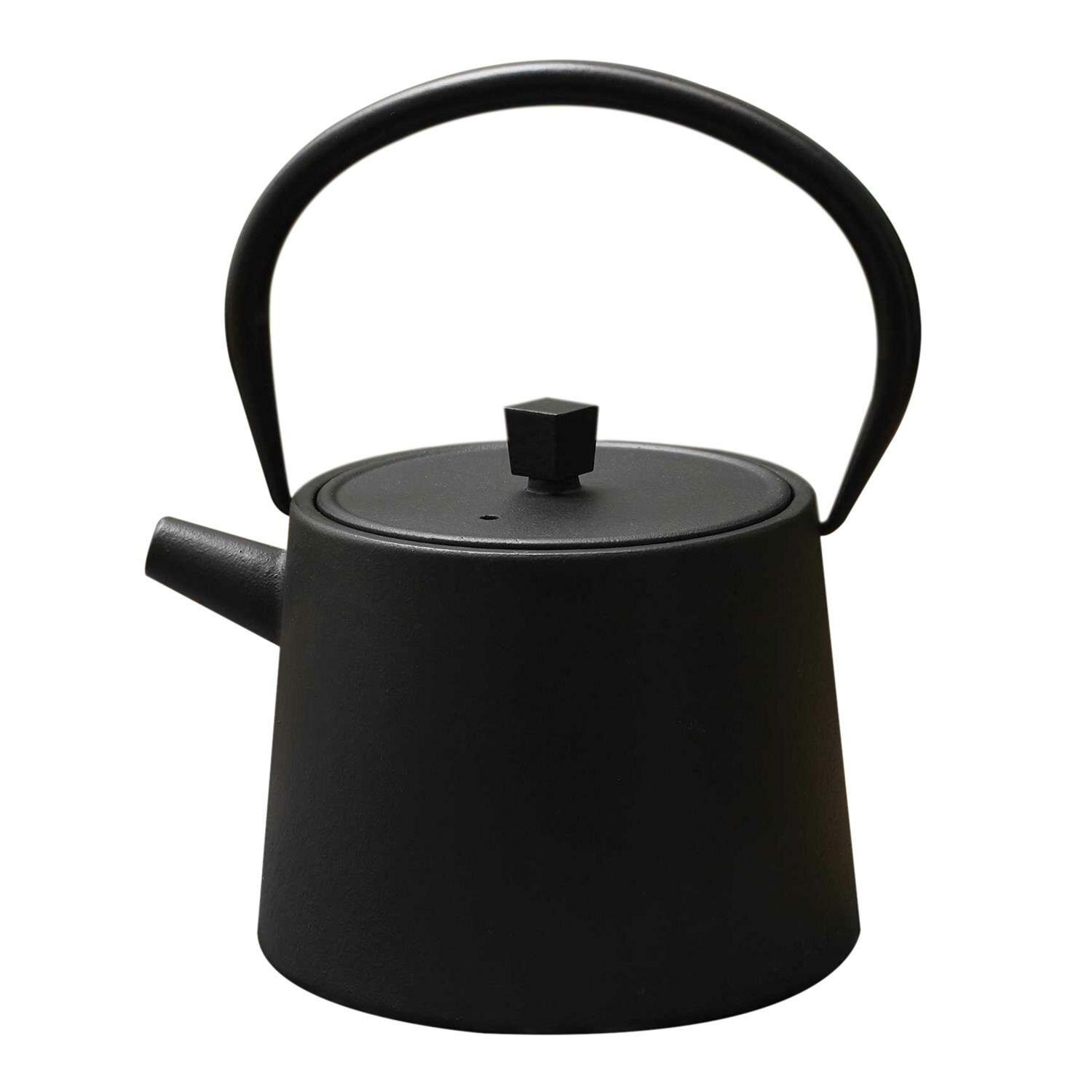 Imbryk żeliwny 900ml czarny grube ścianki surowy design