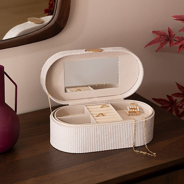 Boîte à bijoux Enya velours beige L255cm - Atmosphera