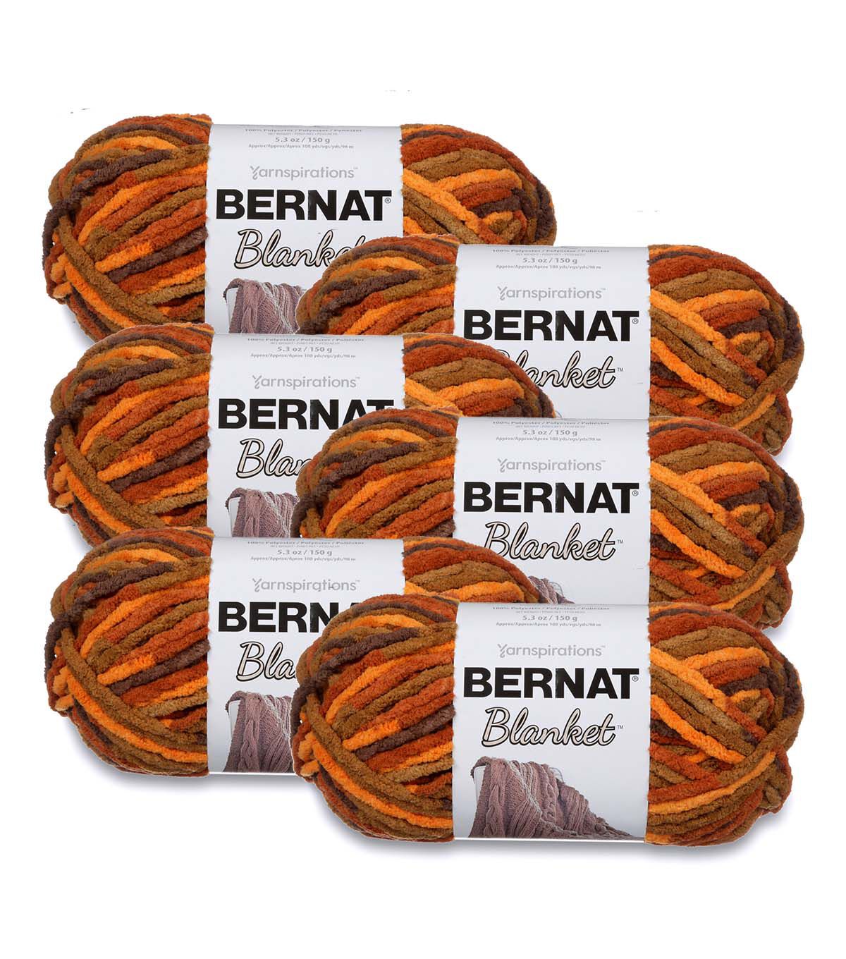 Bernat Blanket 108yds Super Bulky Polyester Yarn 6 Bundle