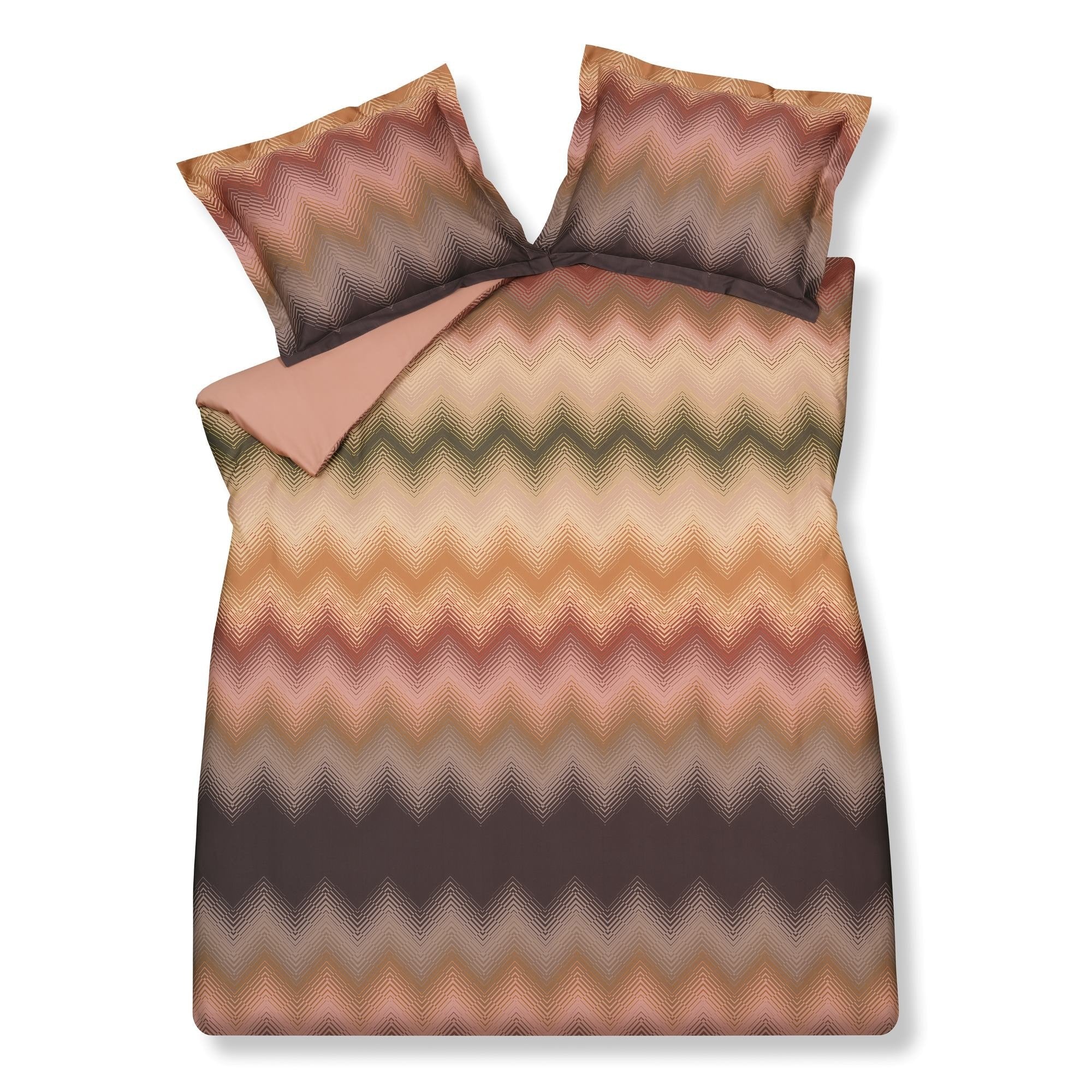 Blurred Lines Dekbedovertrek   200 x 200 220 cm   Bruin   Roze