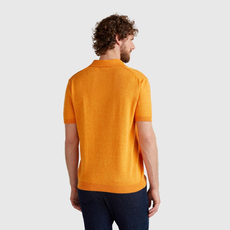 Short sleeve polo in cotton blend