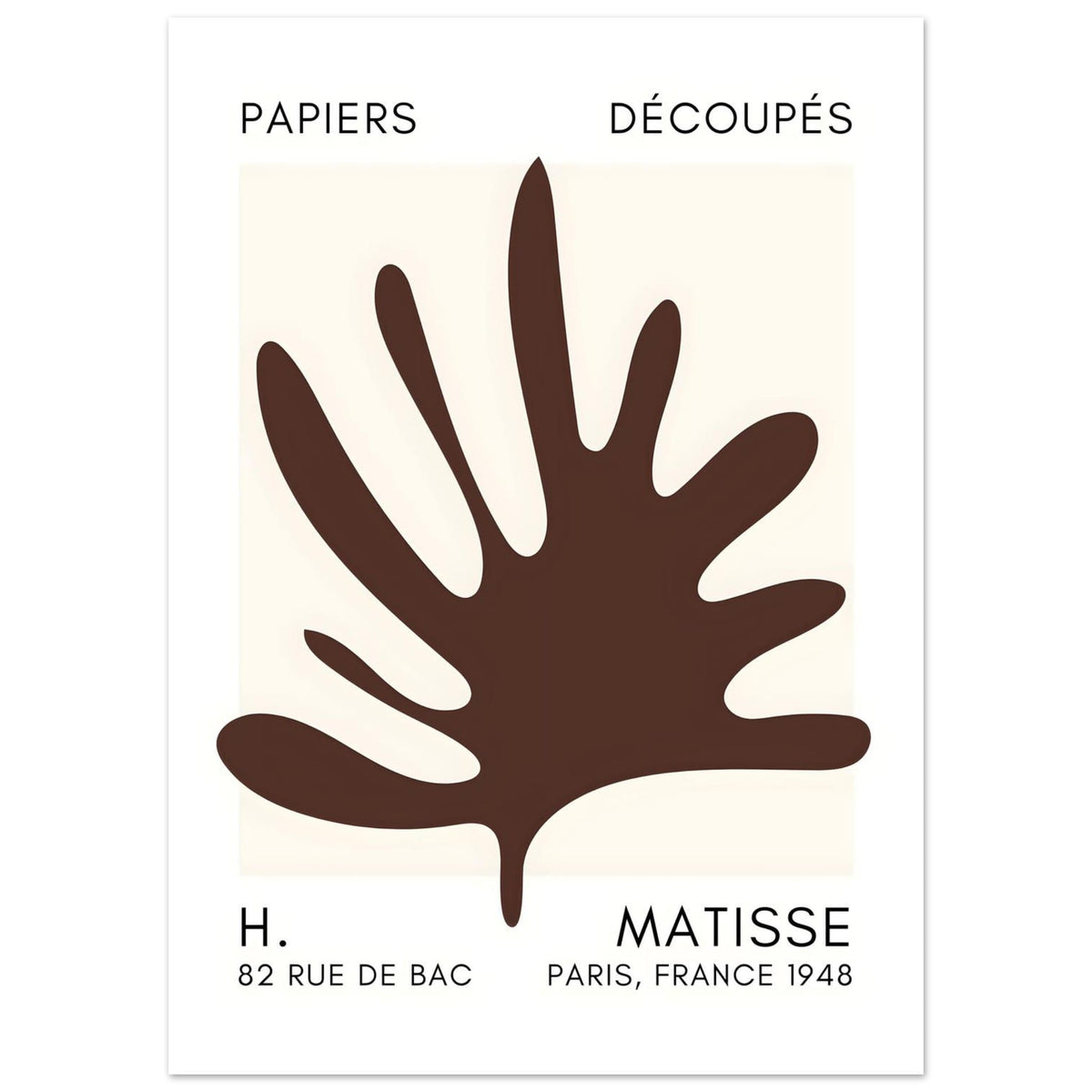 Artfulprints Poster Matisse – Coral drift brown  - 50x70 cm - Bruin