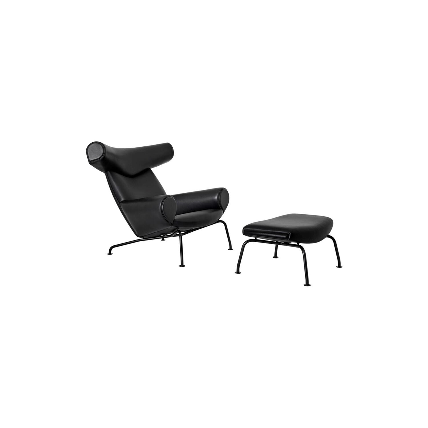 EJ 100 Ox Chair l&aelig;nestol med skammel, sort/sort