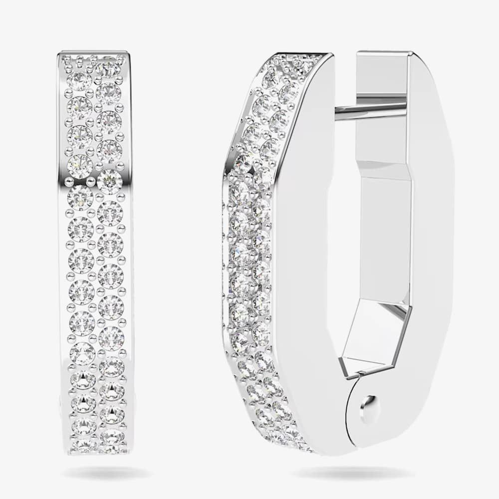 Swarovski Swarovski Dextera Crystal Octagon Small Hoop Earrings 5618307