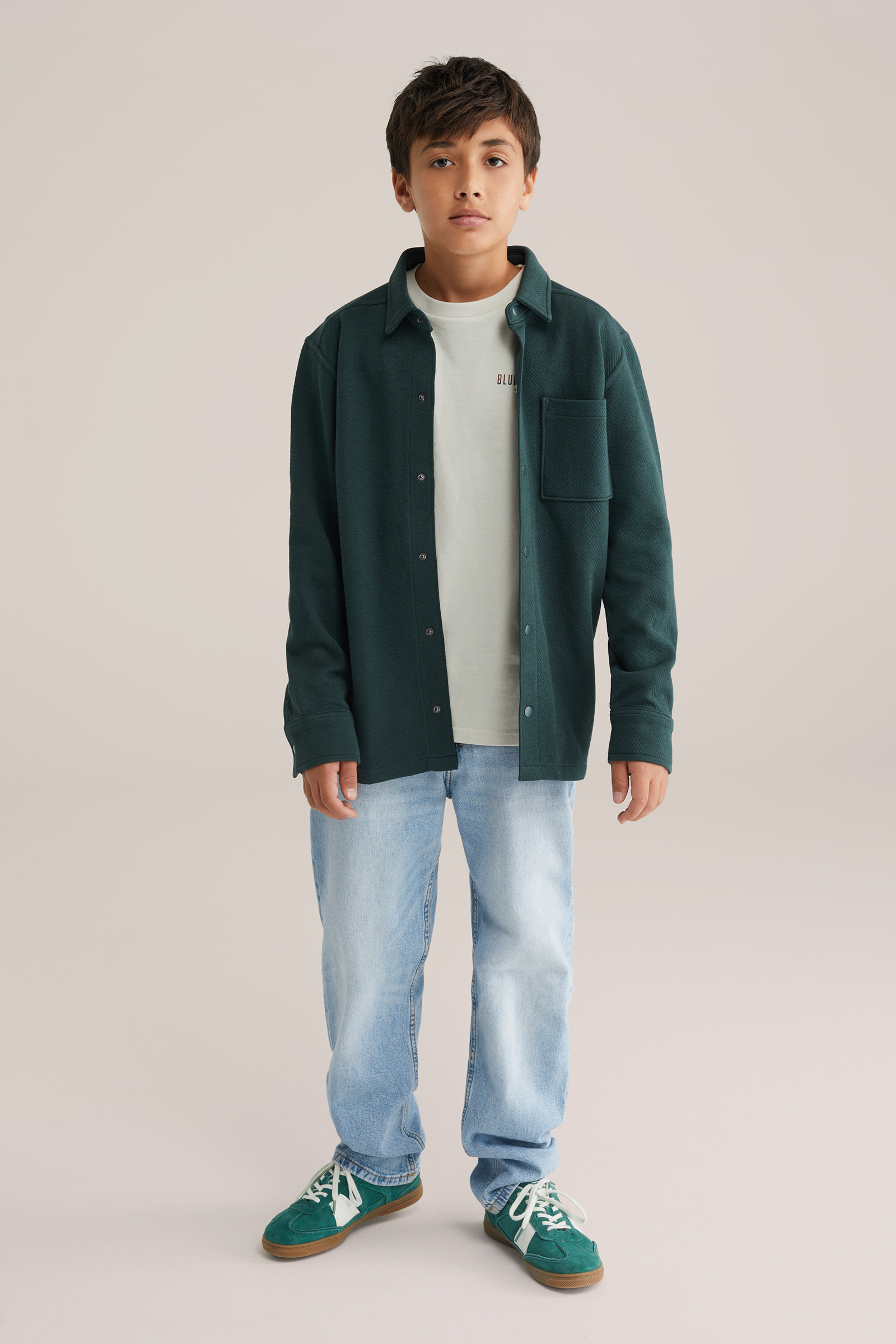 Jongens sweat overshirt met structuur