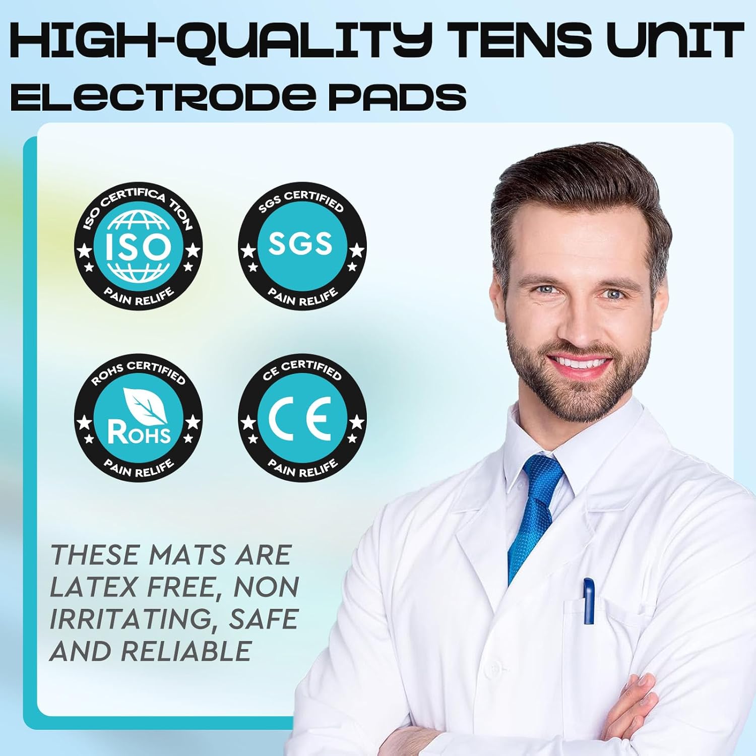 22 PCS 2X 2” Tens Unit Electrode Pads Compatible with Auvon Tens 7000 Muscle Stimulator Machine,Tens Unit Replacement Pads Reuse More Than 35-50 Times with Self Stick and Non-Irritating Designs