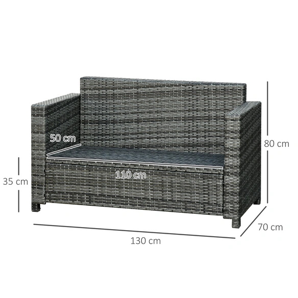 Gartensofa, 2-Sitzer, BxHxT: 130 x 80 x 70 cm