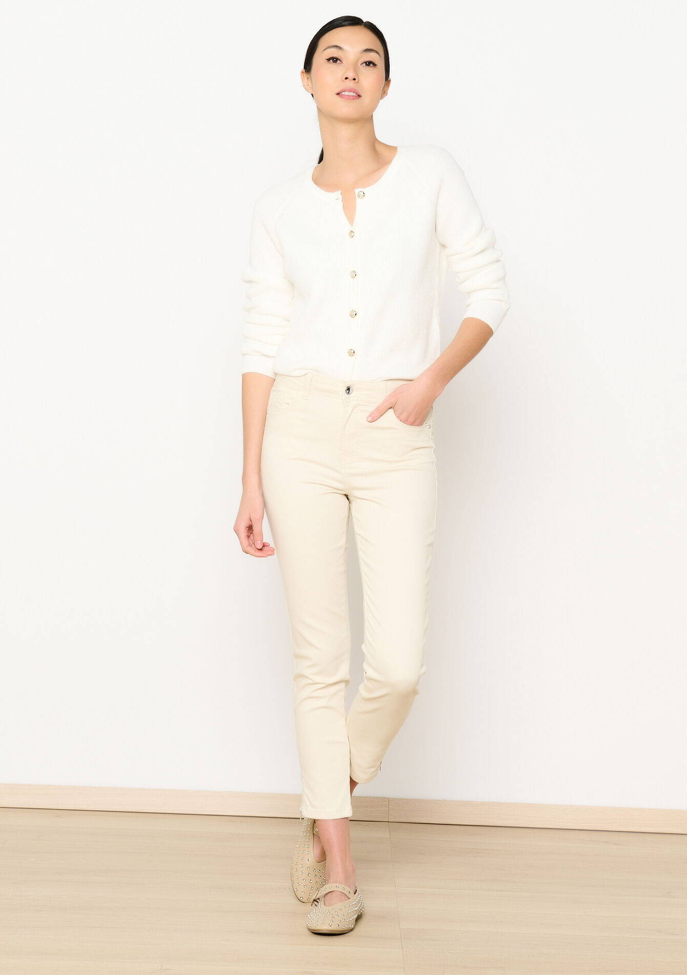 Slimfit broek met rits