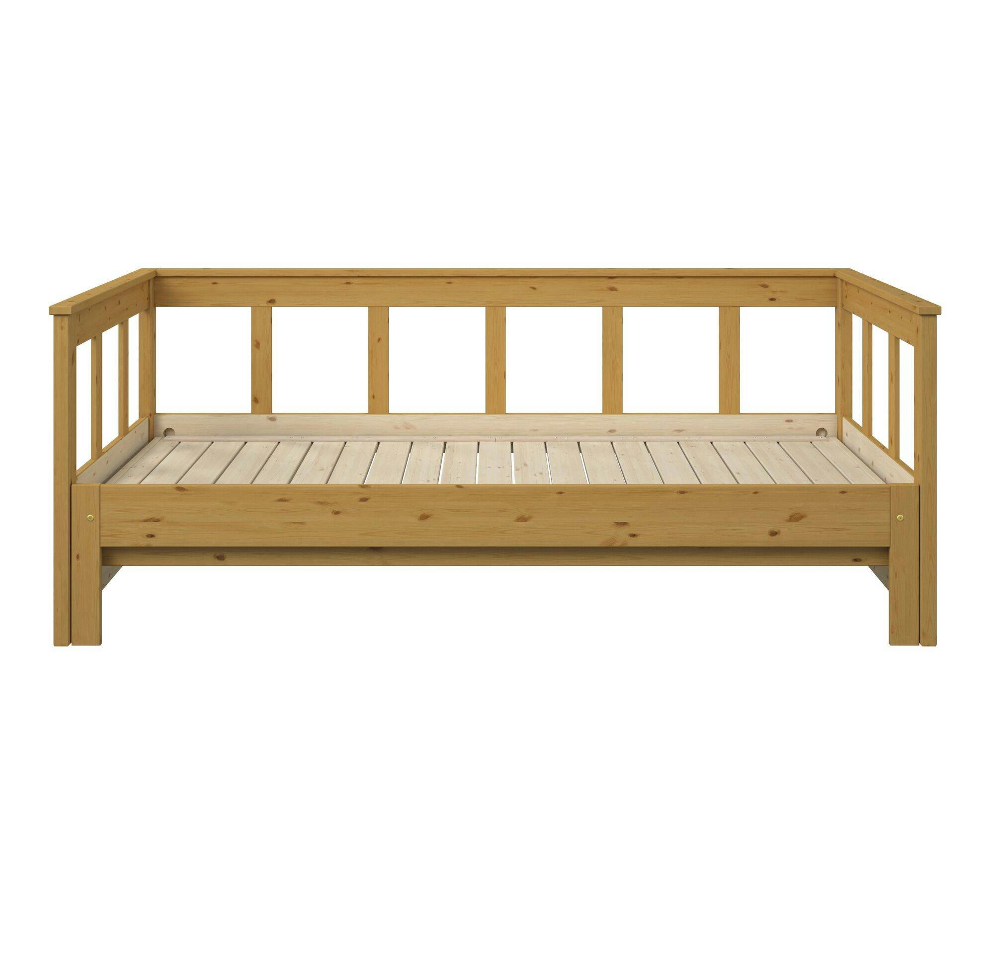 TANGUY - Lit extensible en Bois Massif 90 x 200 cm miel