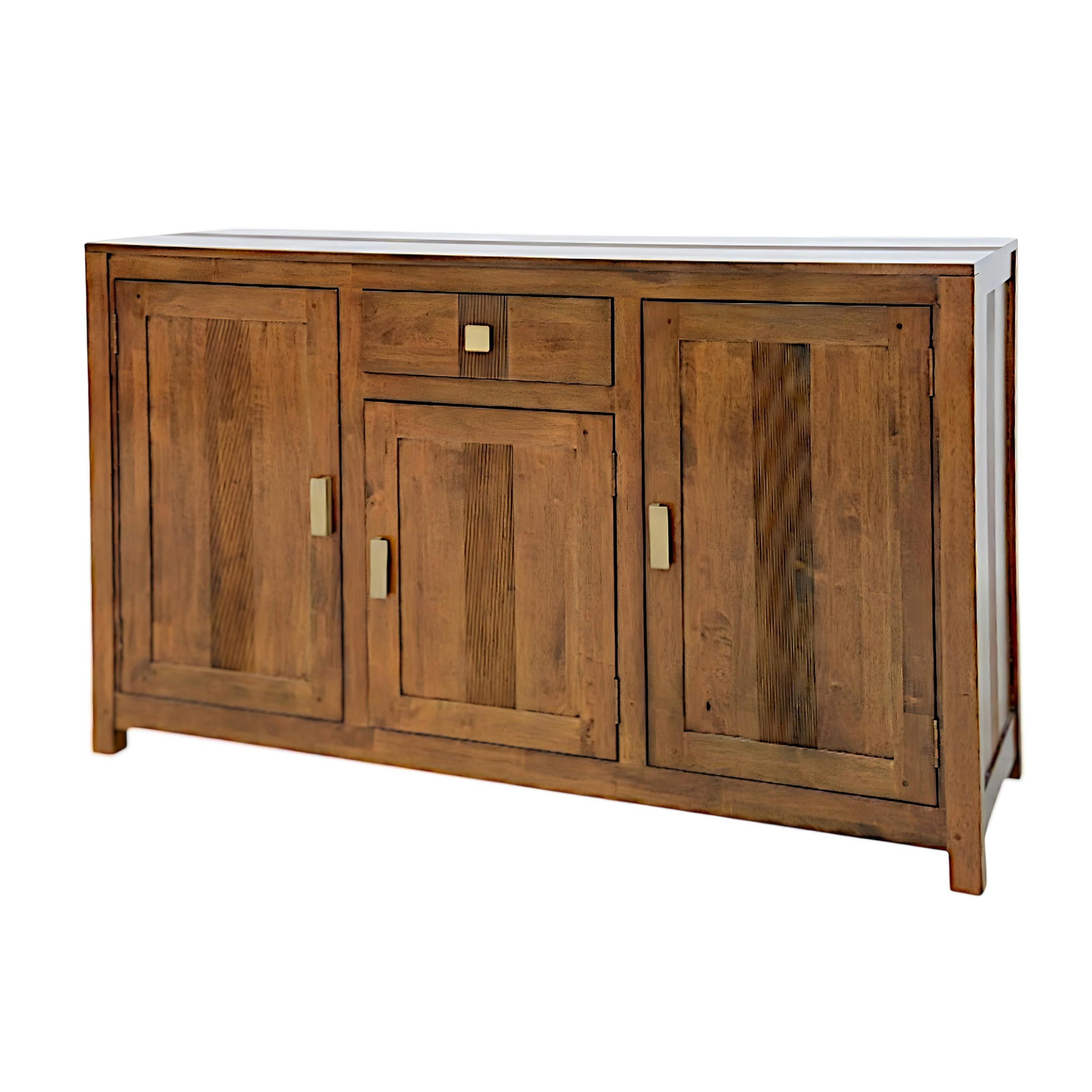 Buffet Hévéa 3 portes, 1 tiroir, 140x45x85cm GALA