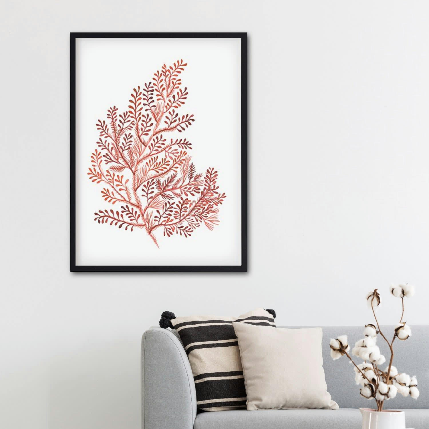 CORAL - Affiche avec cadre noir - Corail - 50x70