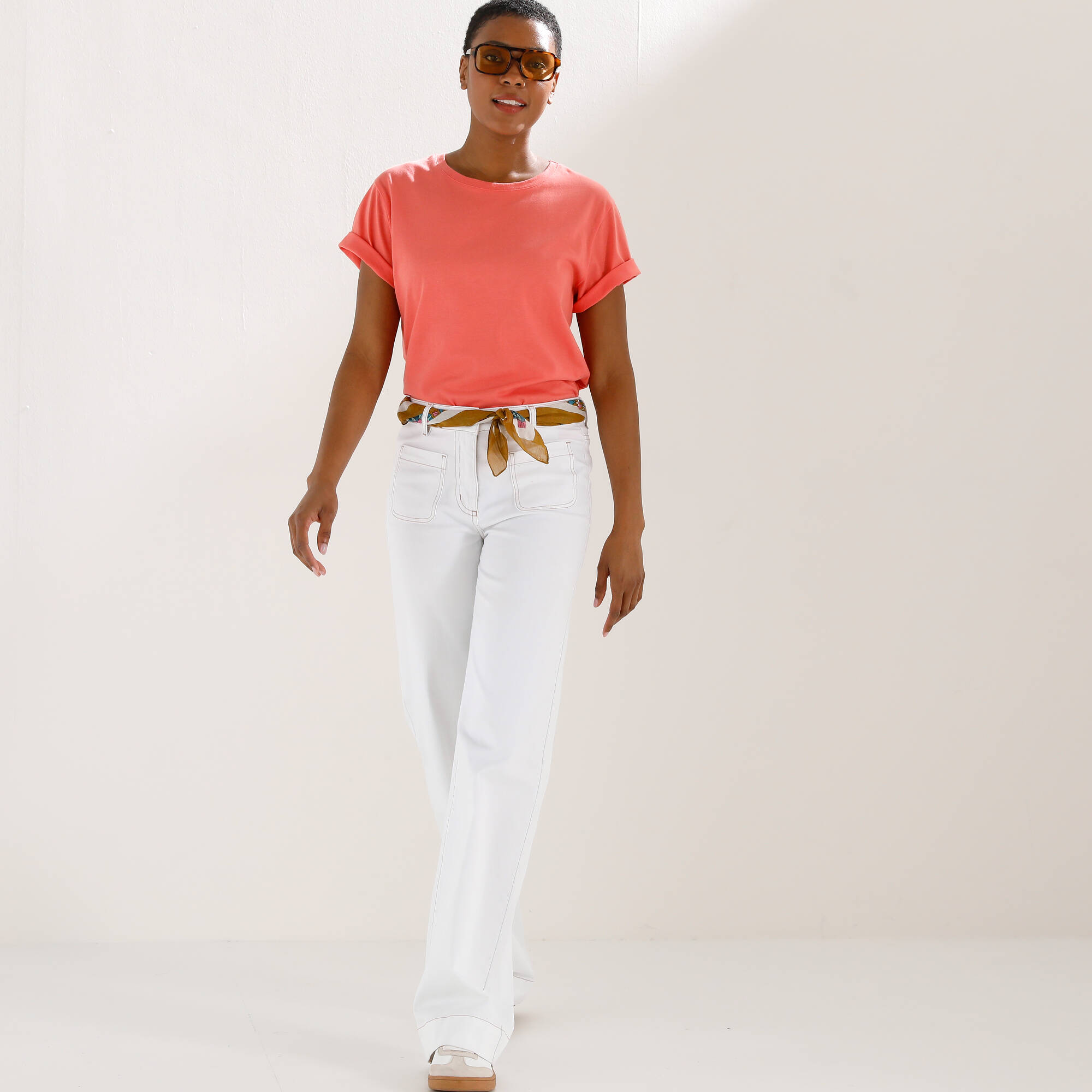 T-shirt "loose" en coton, uni