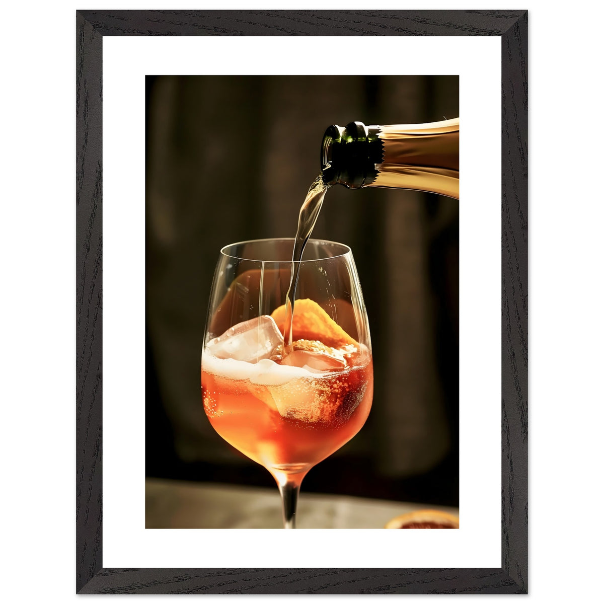 Artfulprints Poster met Lijst Aperol Spritz - Lifestyle  - 30x40 cm - Oranje