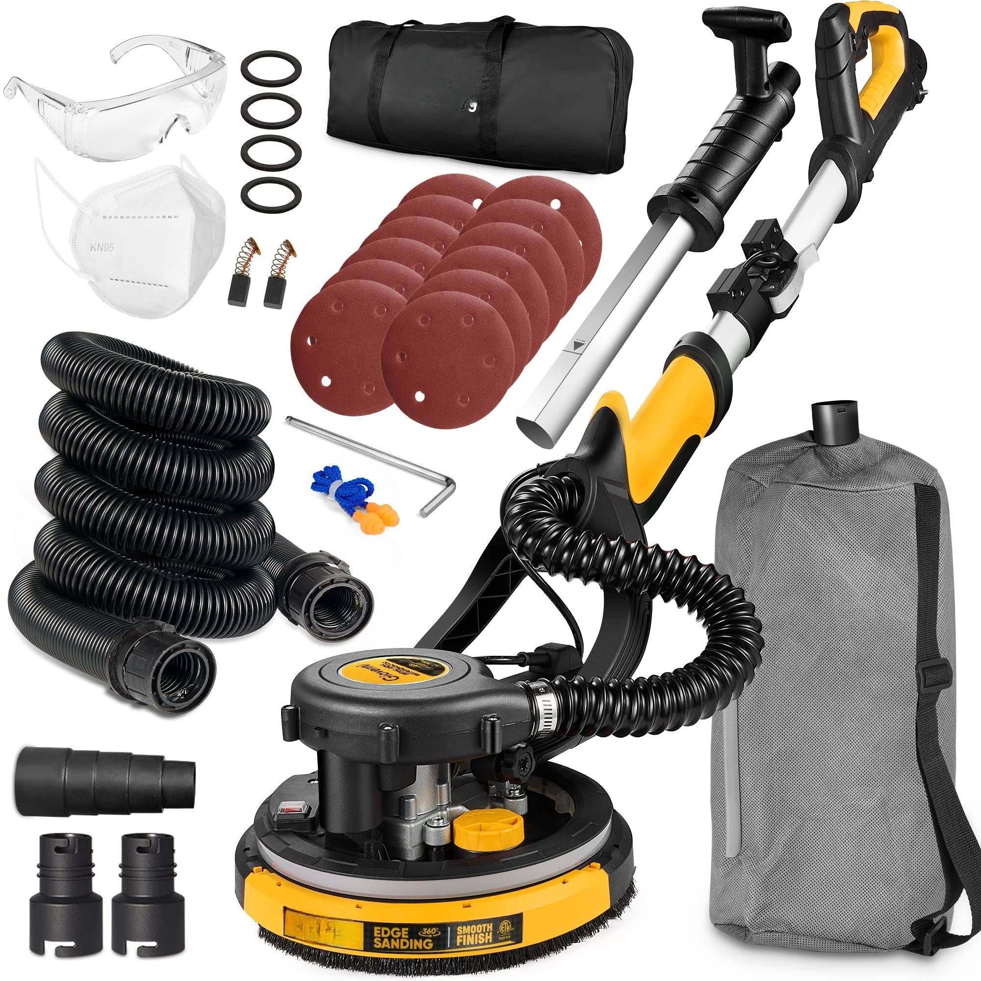 Electric Drywall Sander with Vacuum for Popcorn Ceiling(Default/ONESIZE)