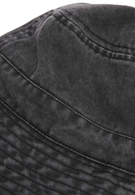 Mens Black Cotton Denim Bucket Hat