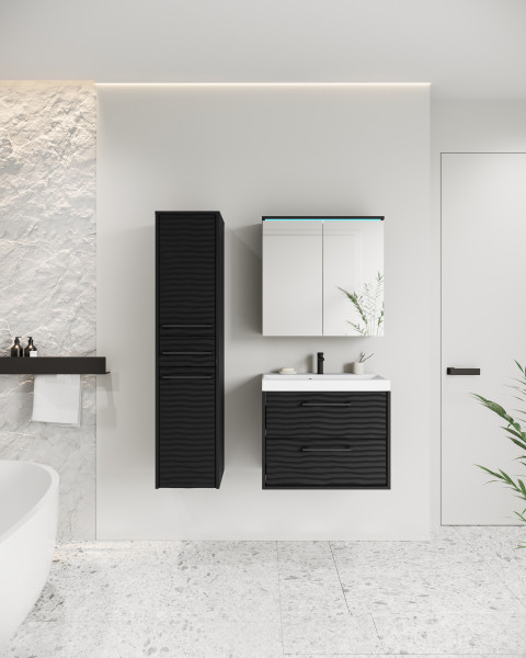 Meble łazienkowe czarny grafit z MDF wzór M4 z LED- YUKO 1