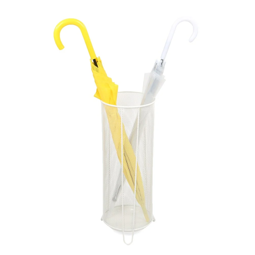 Mind Reader Metal Mesh Umbrella Holder, White