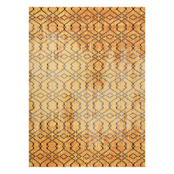 Dywan nowoczesny MUNDO D5751 glamour outdoor pomarańcz / 80x250 cm