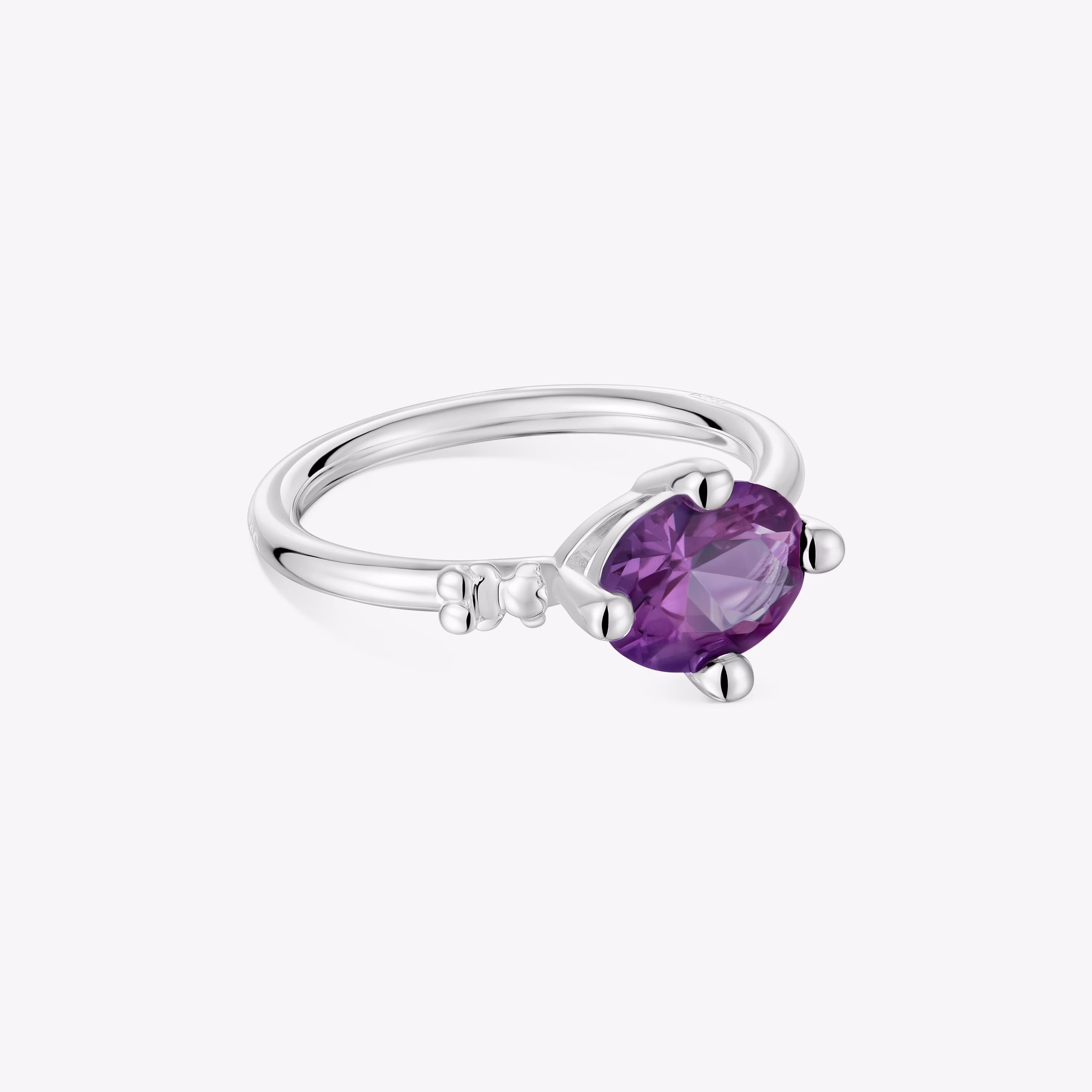 Anillo pequeño de plata y zafiro lila creado en laboratorio TOUS Color LGG