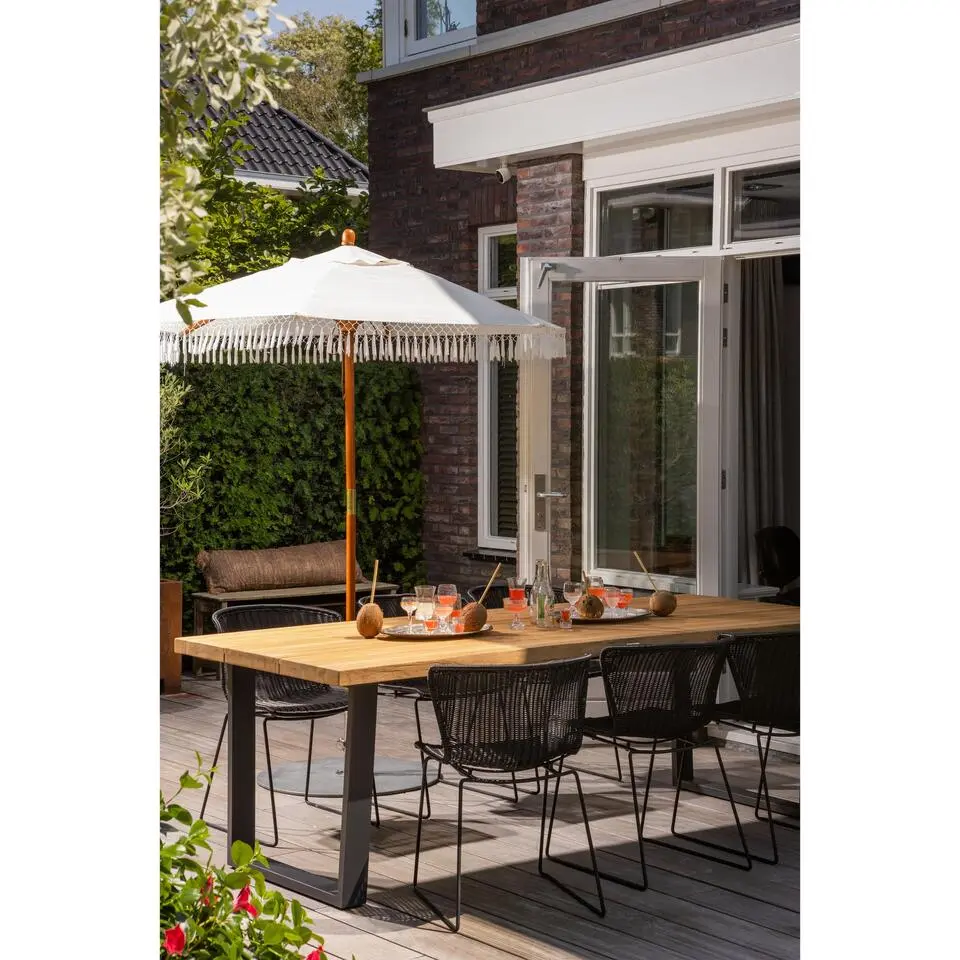 WOOOD Wings Tuinstoelen - Polyester - Zwart - Set van 4
