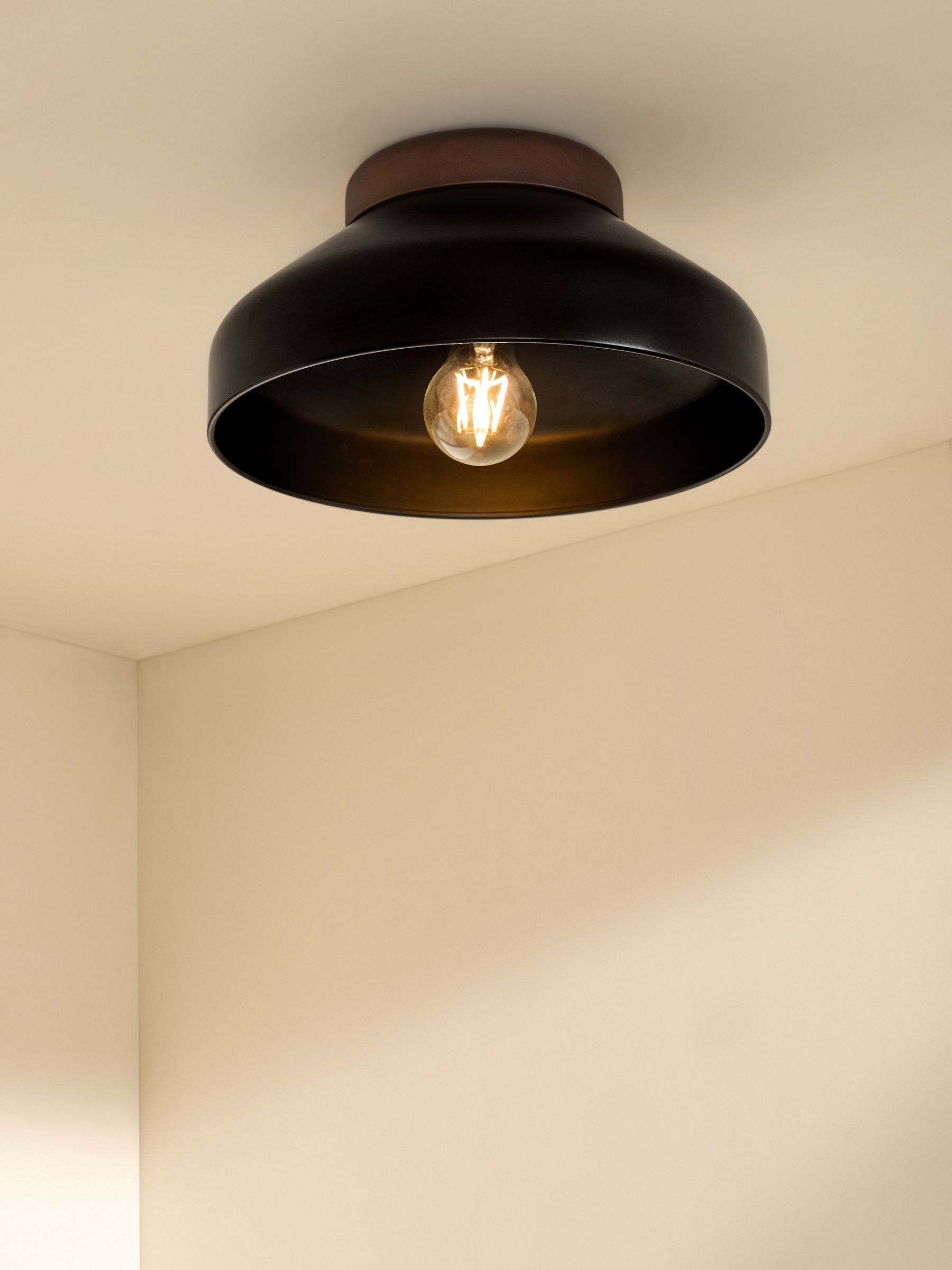 Black Albert Flush Fitting Ceiling Light