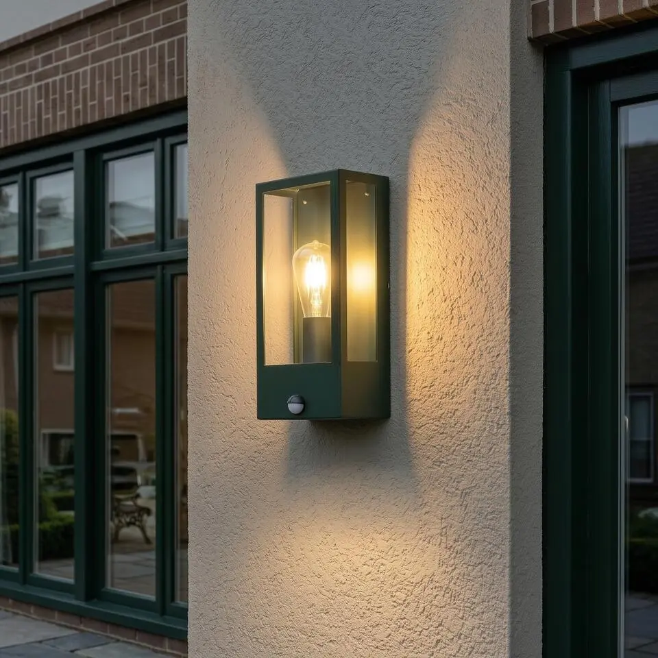 Qazqa wandlamp met bewegingssensor rotterdam groen e27