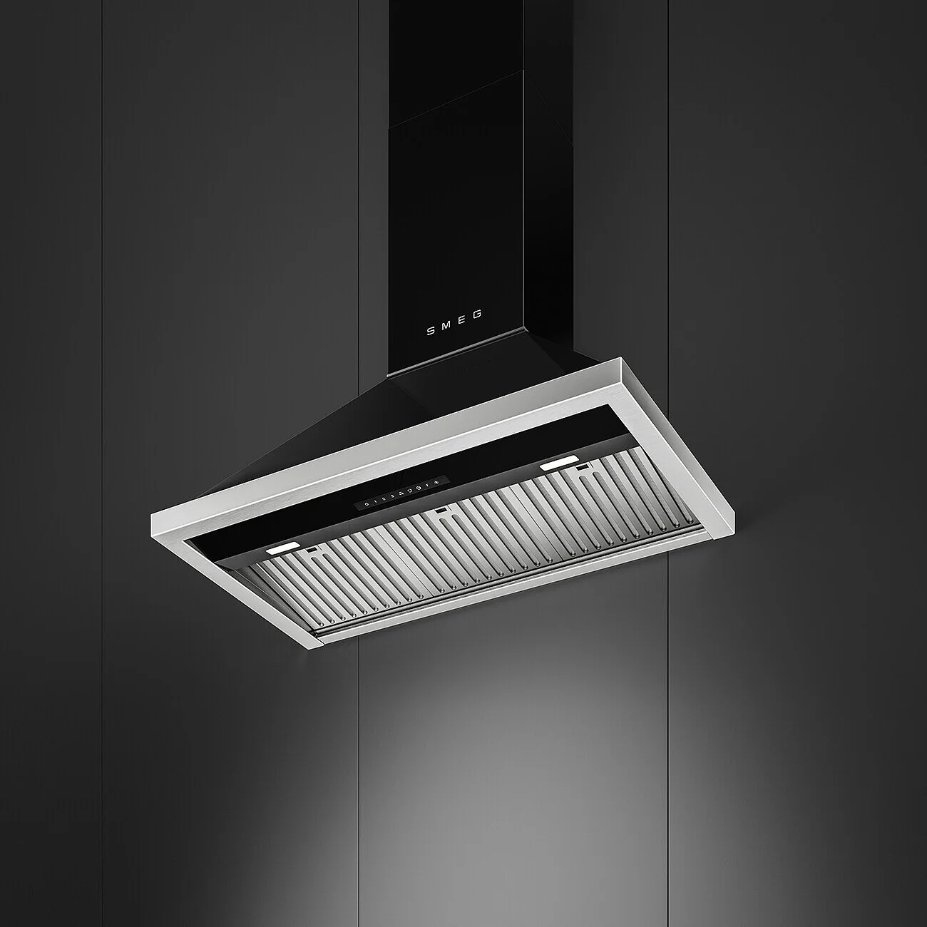 90cm Portofino Chimney Auto-Vent 2.0 Hood Black