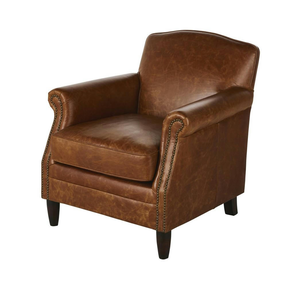 Derby - Fauteuil en cuir marron