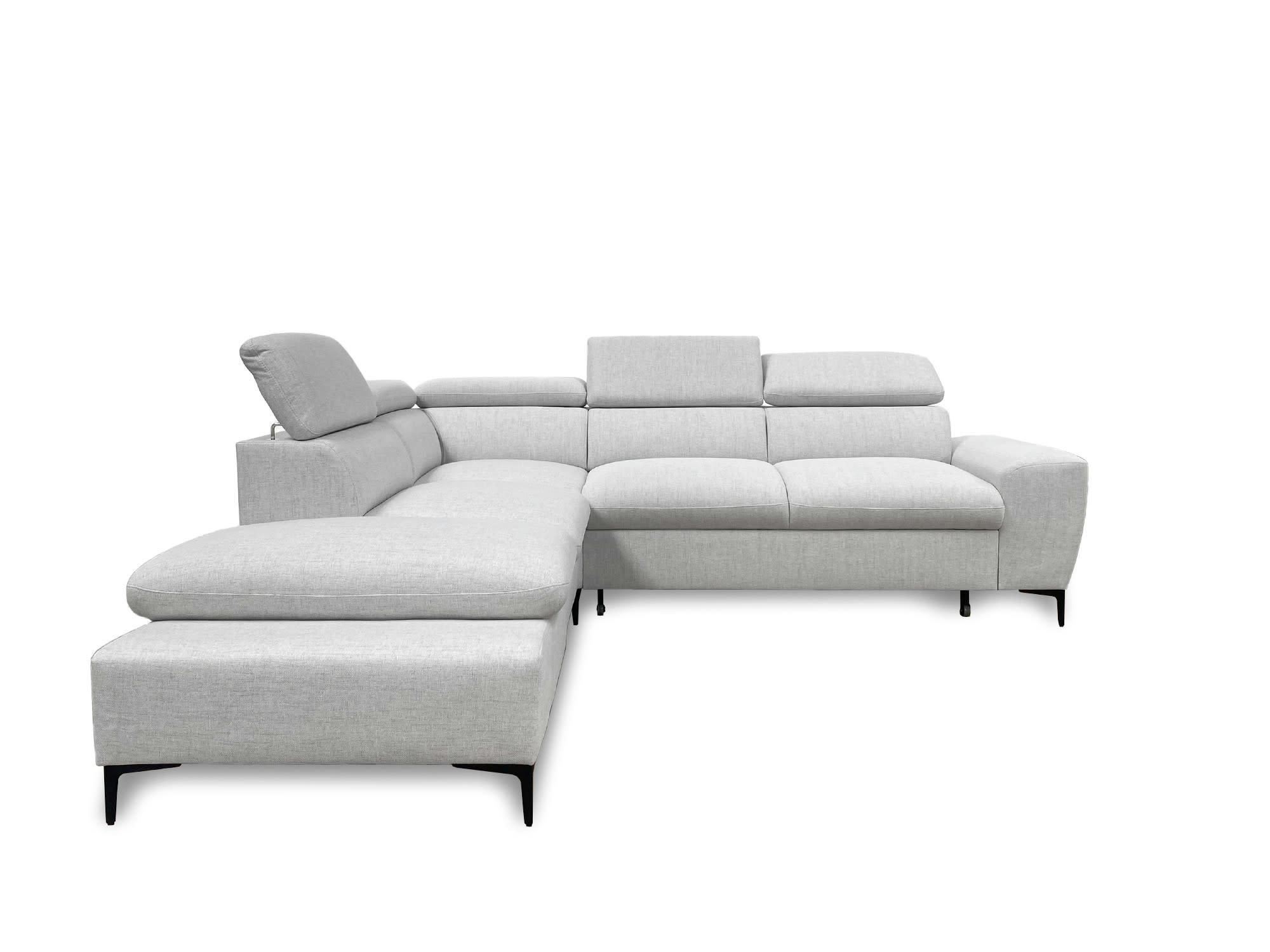 CELOSIA - Canapé d'angle réversible convertible 5 places en tissu gris