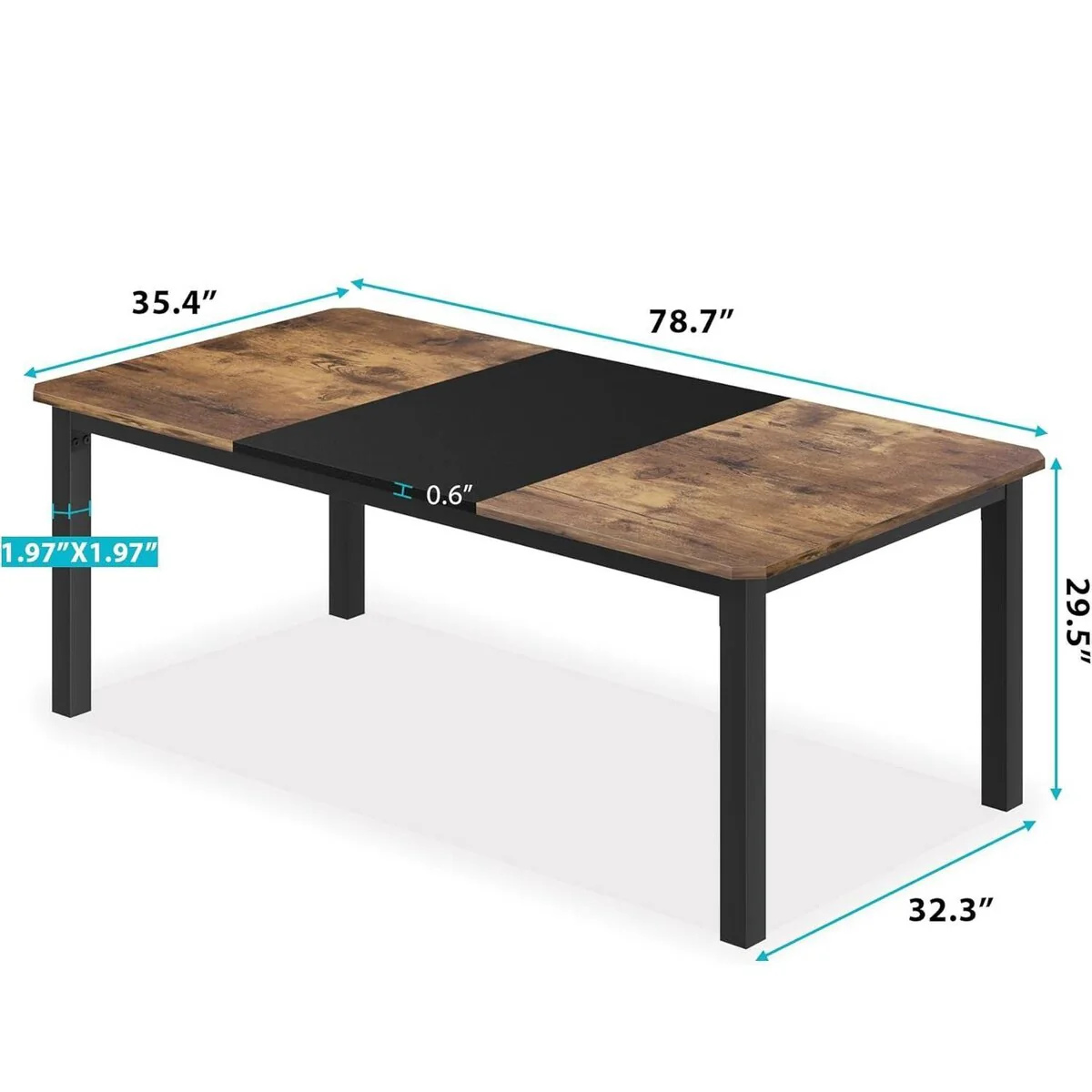 Industrial Kitchen Dining Table for 6~8 People - N/A