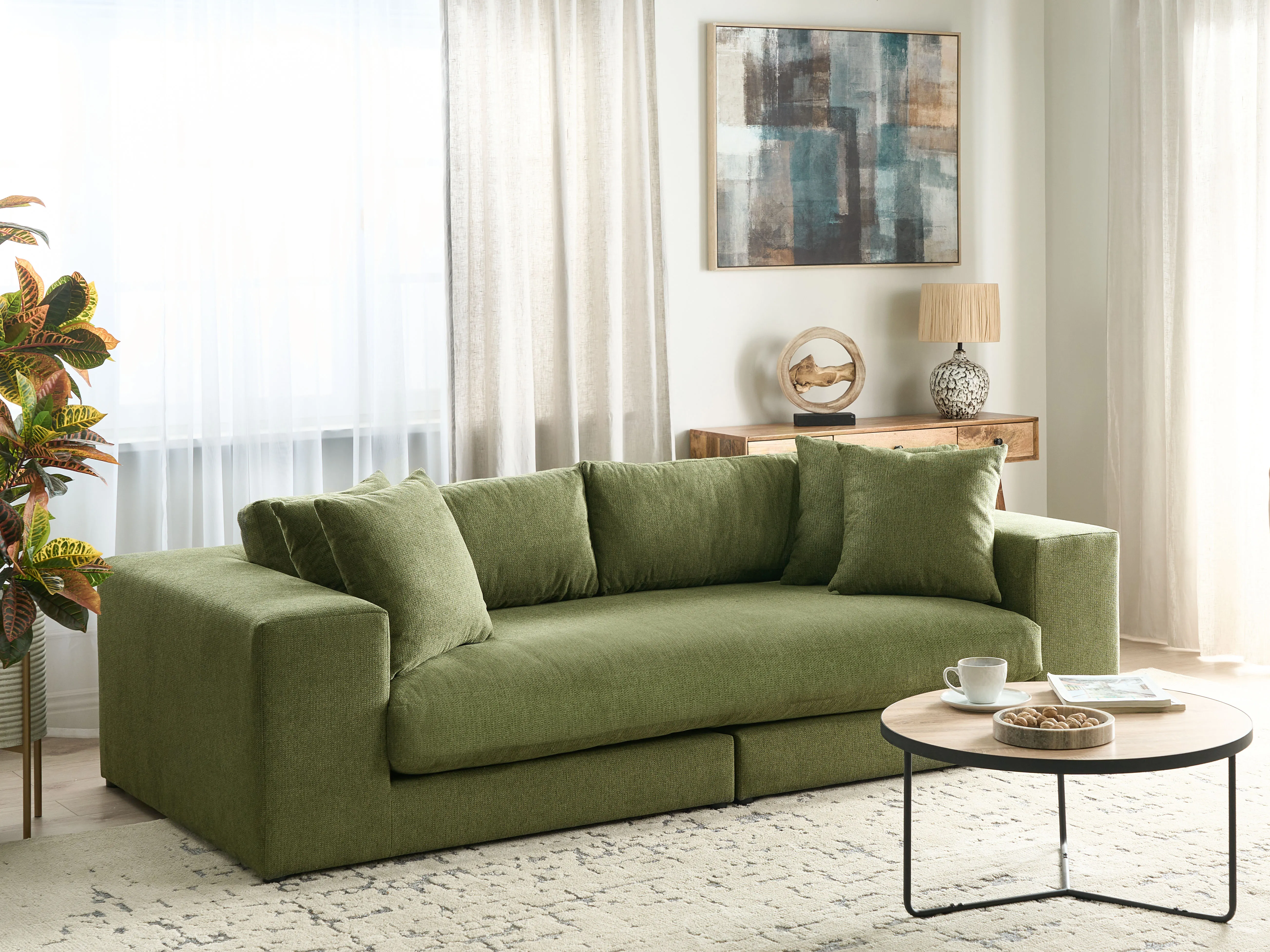 Sofa 3 Seater GLORVIKA Fabric Dark Green