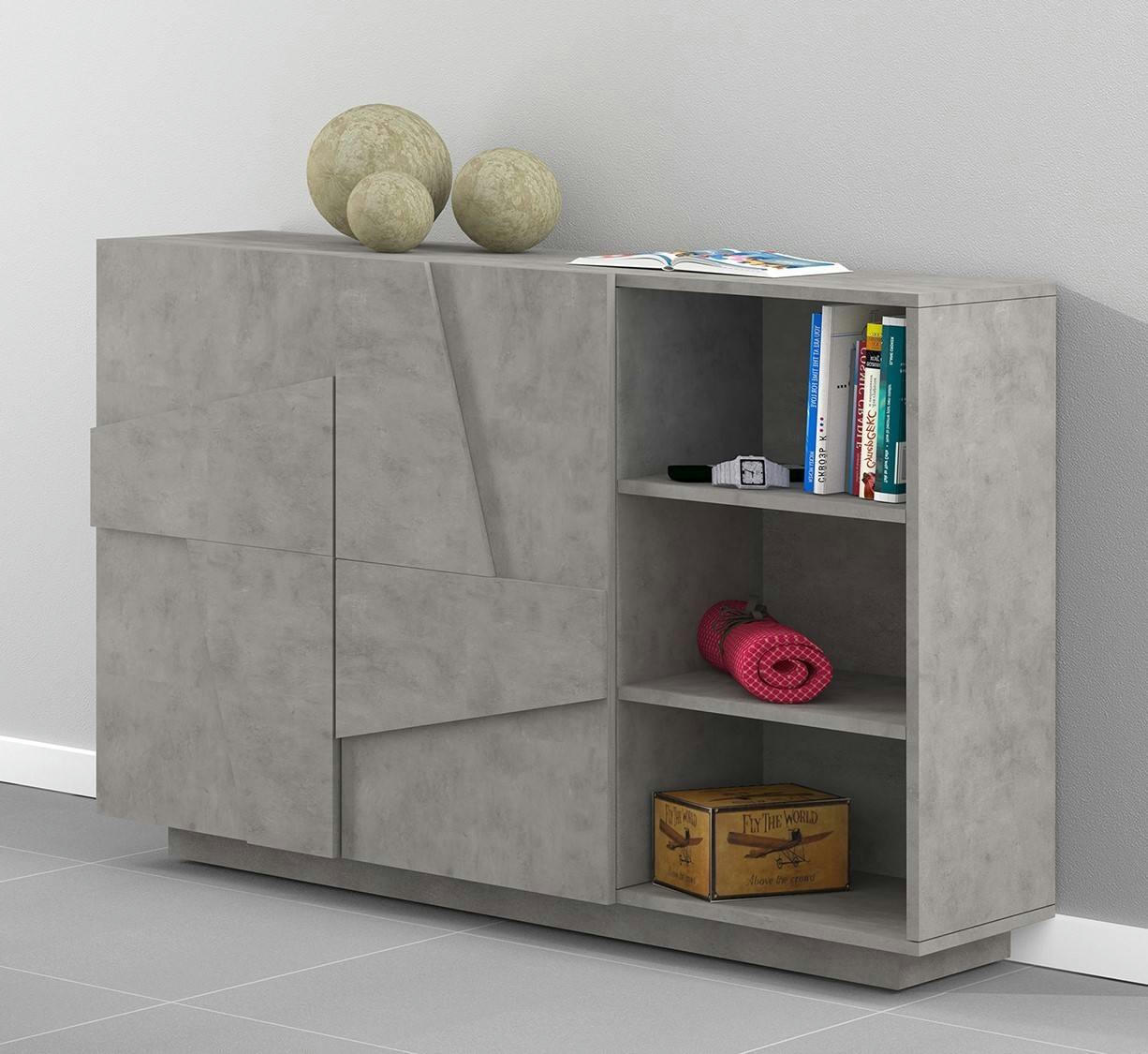 - Meuble d'entrée effet bois gris ardoise