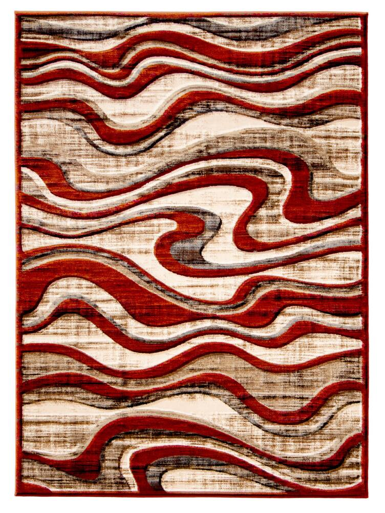 ECARPET Yasmine Indoor Area Rug, Red, Assorted Sizes