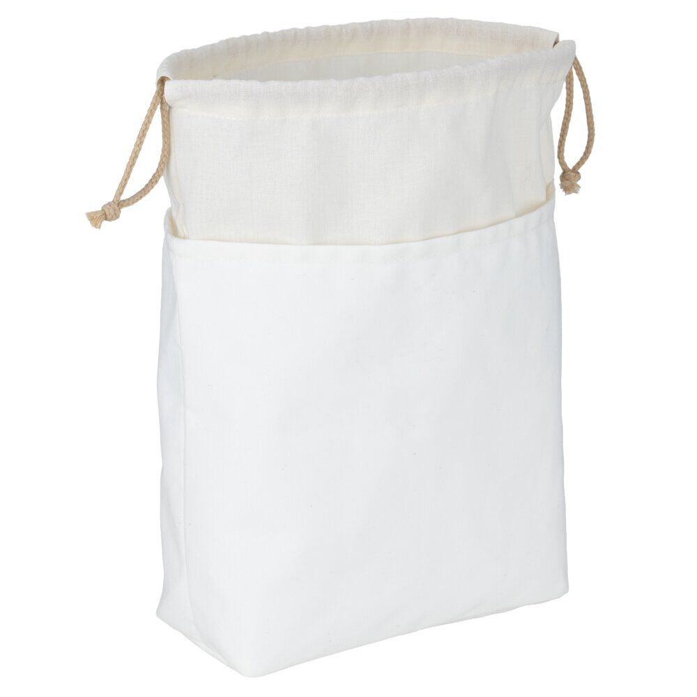 Sac à pain coton blanc avec lien à nouer 29x22xH20cm