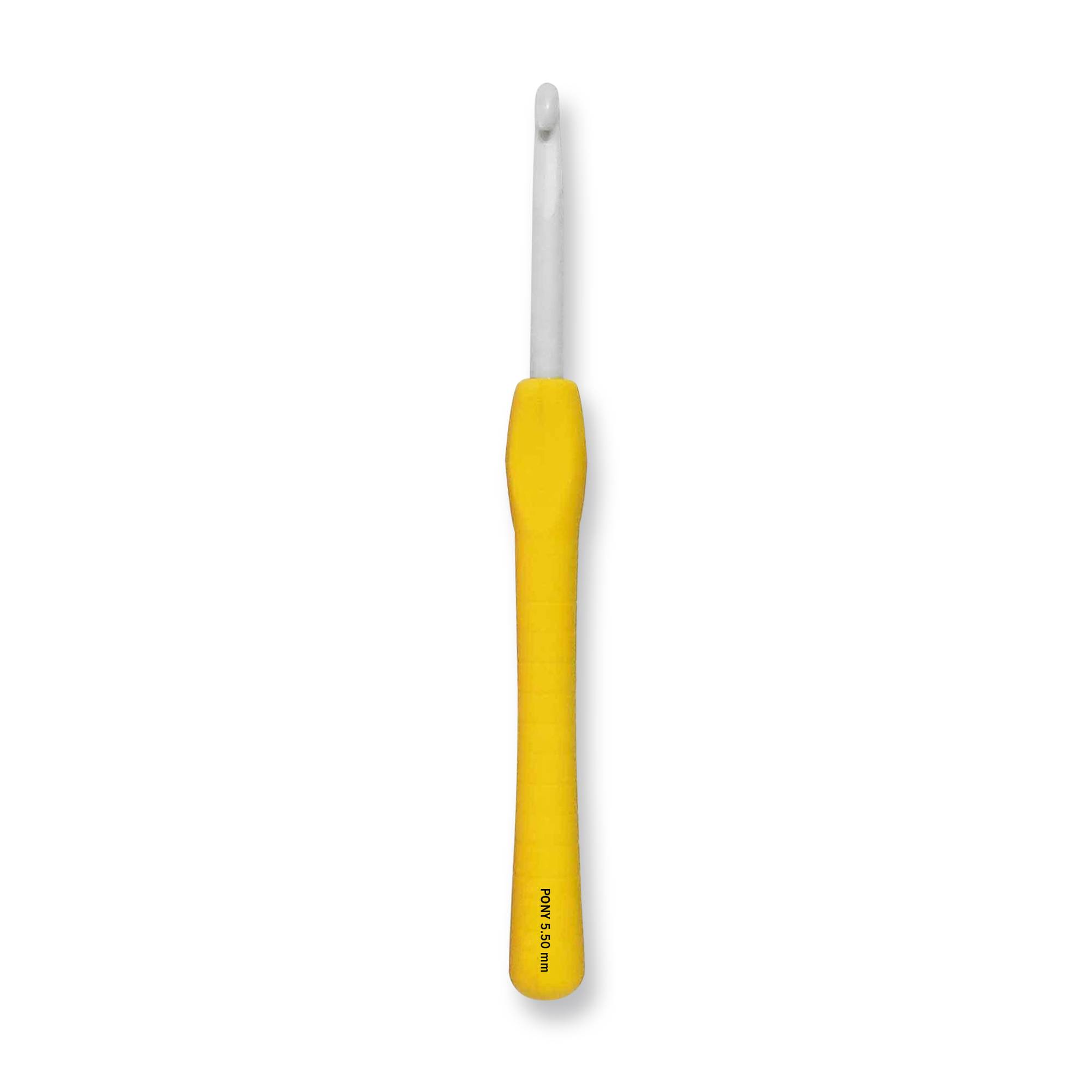Pony Yellow Easy Grip Crochet Hook 5.5mm x 14cm