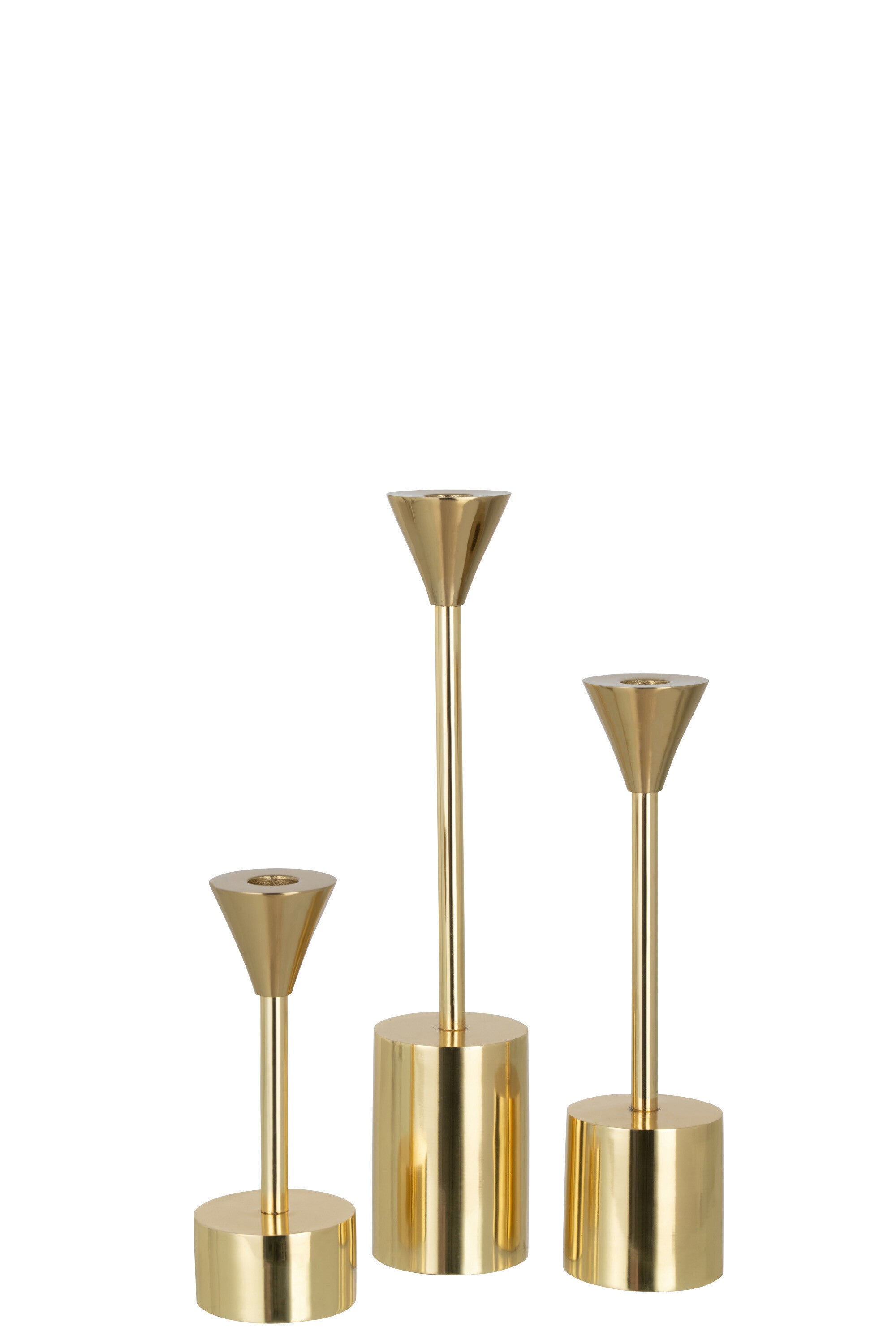 J-Line kandelaar Emma - aluminium - goud - 3 stuks