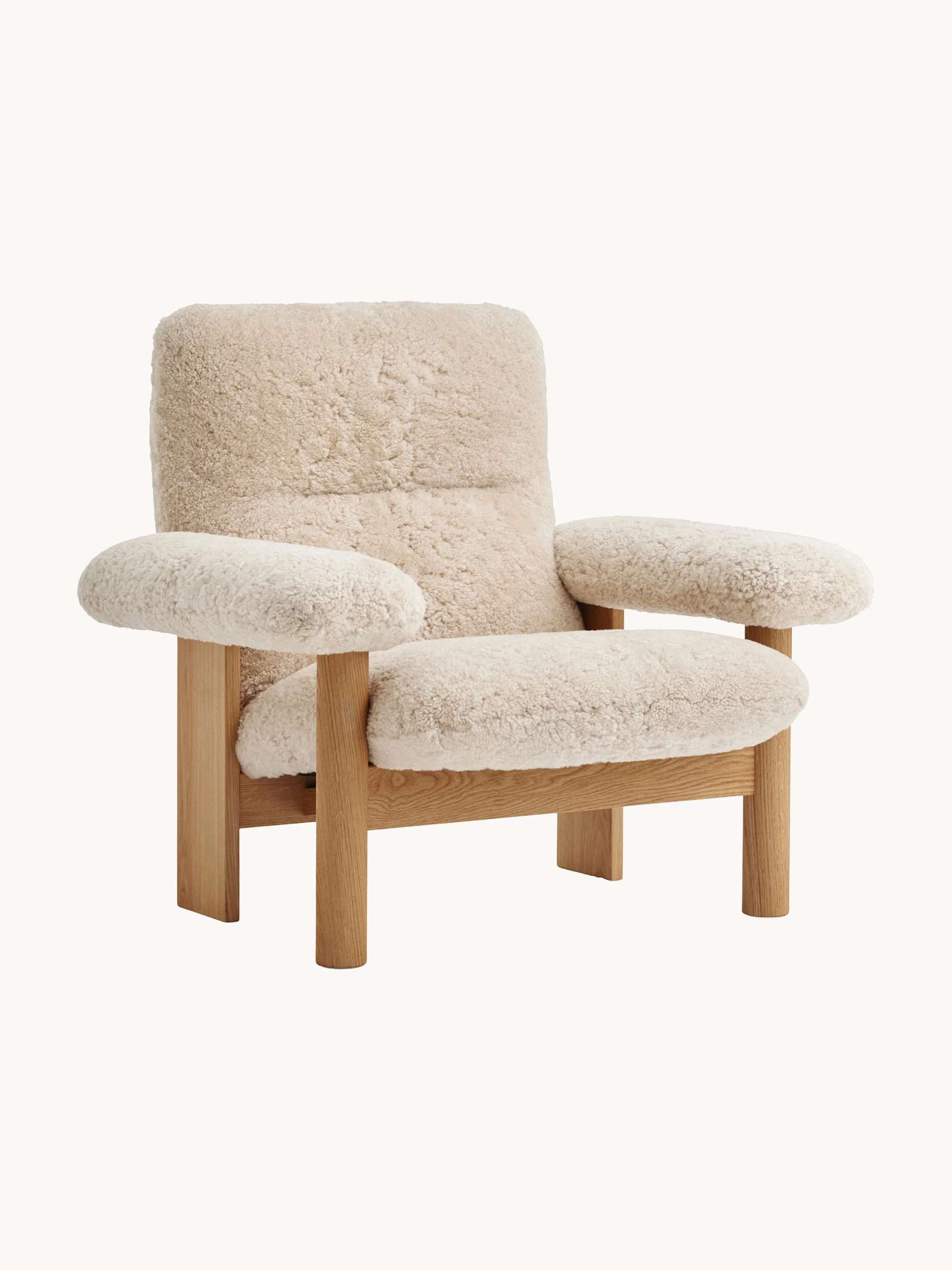Teddy-Loungesessel Brasilia mit Eichenholz