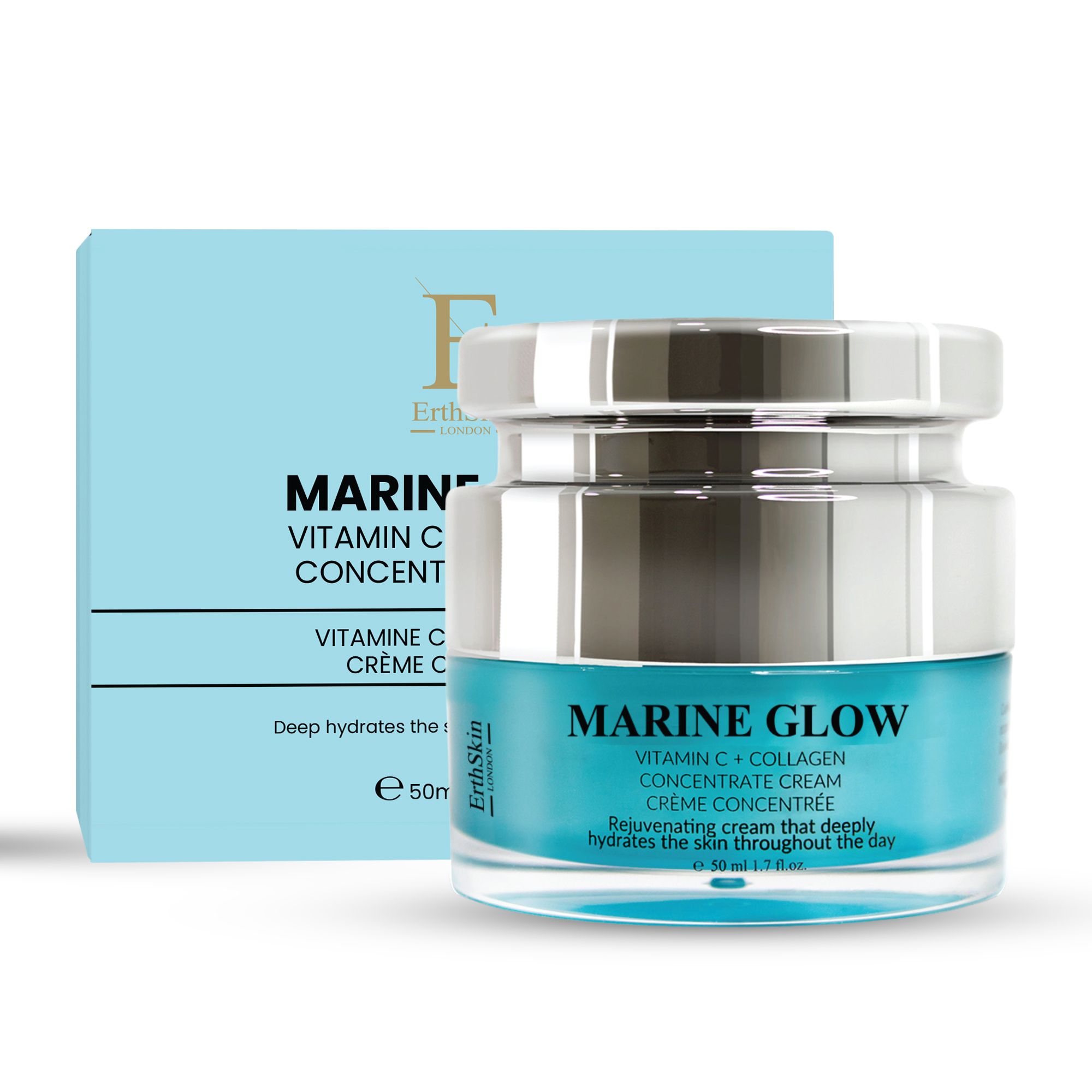 Erth Skin London Marine Glow Vitamin C & Marine Collagen Night Anti-Aging Power Duo