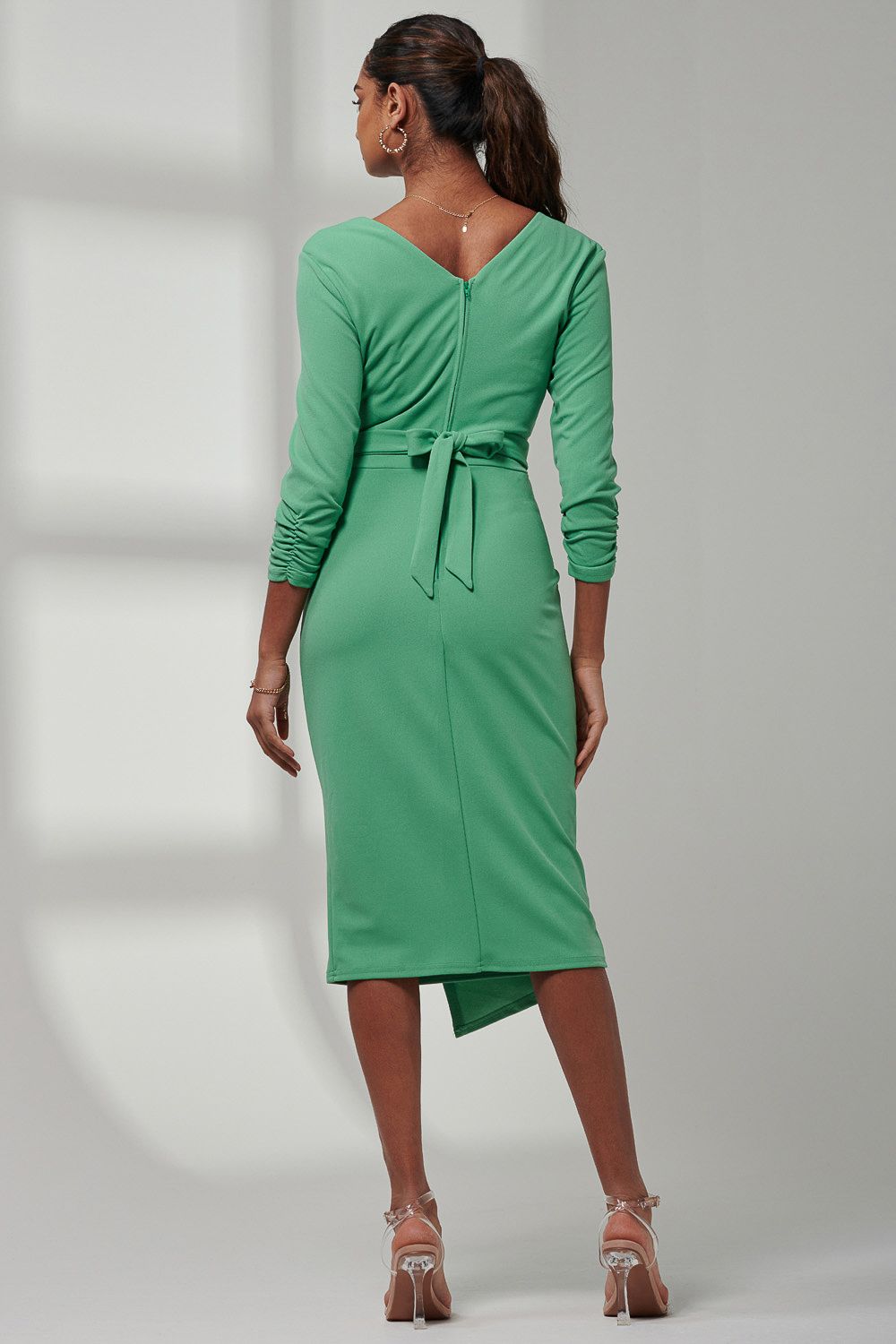 Jolie Moi Violetta 3/4 Sleeve Bodycon Dress