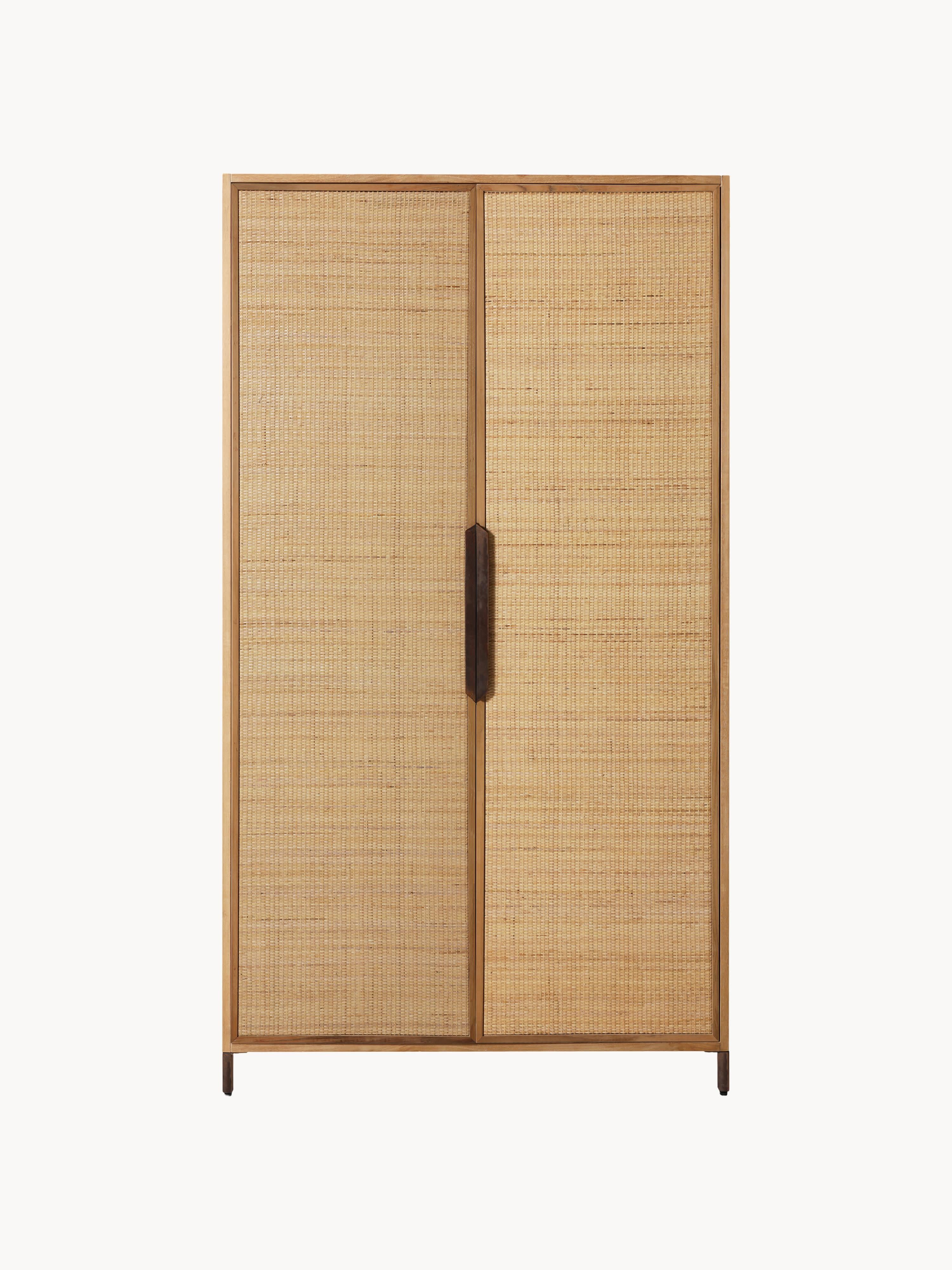 Handgefertigter Kleiderschrank Pioneer mit Rattantüren