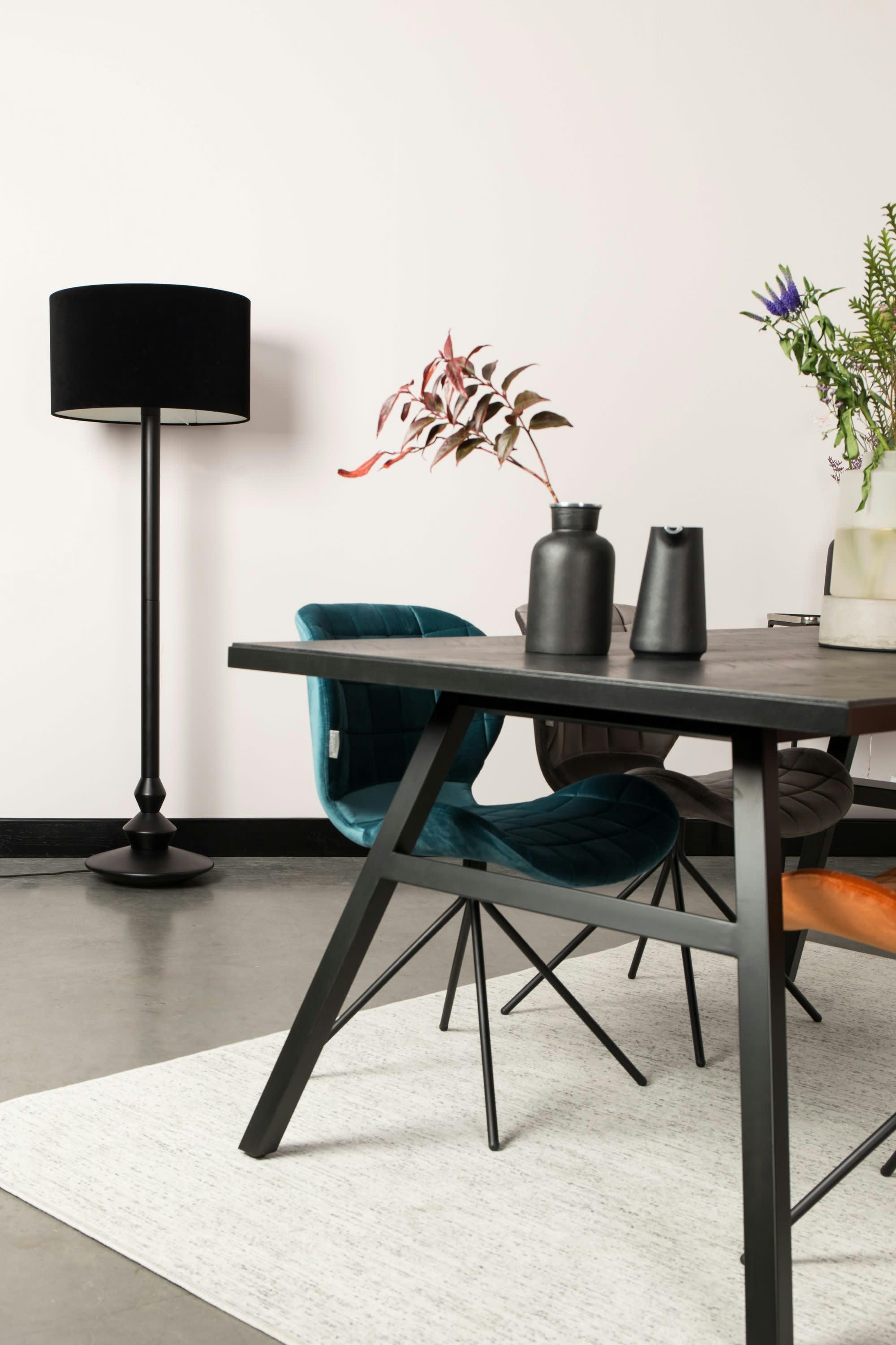 OMG - Chaise en velours pétrole