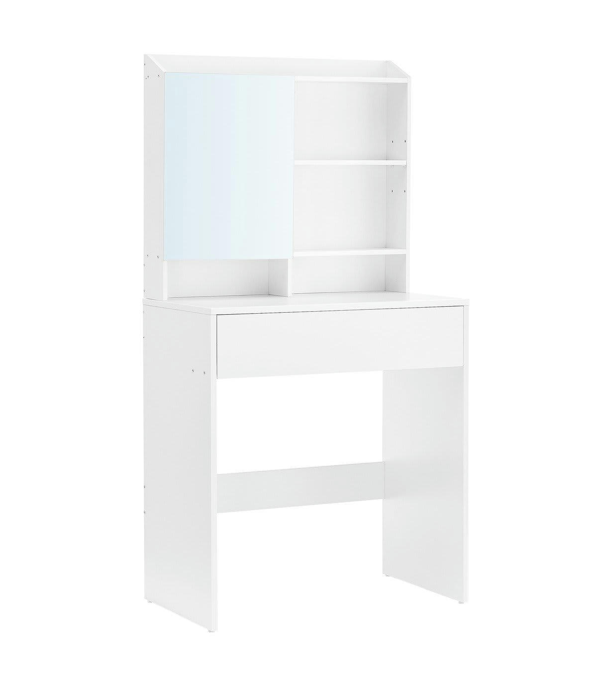 - Coiffeuse 1 tiroir et 3 étagères avec miroir - H136 cm