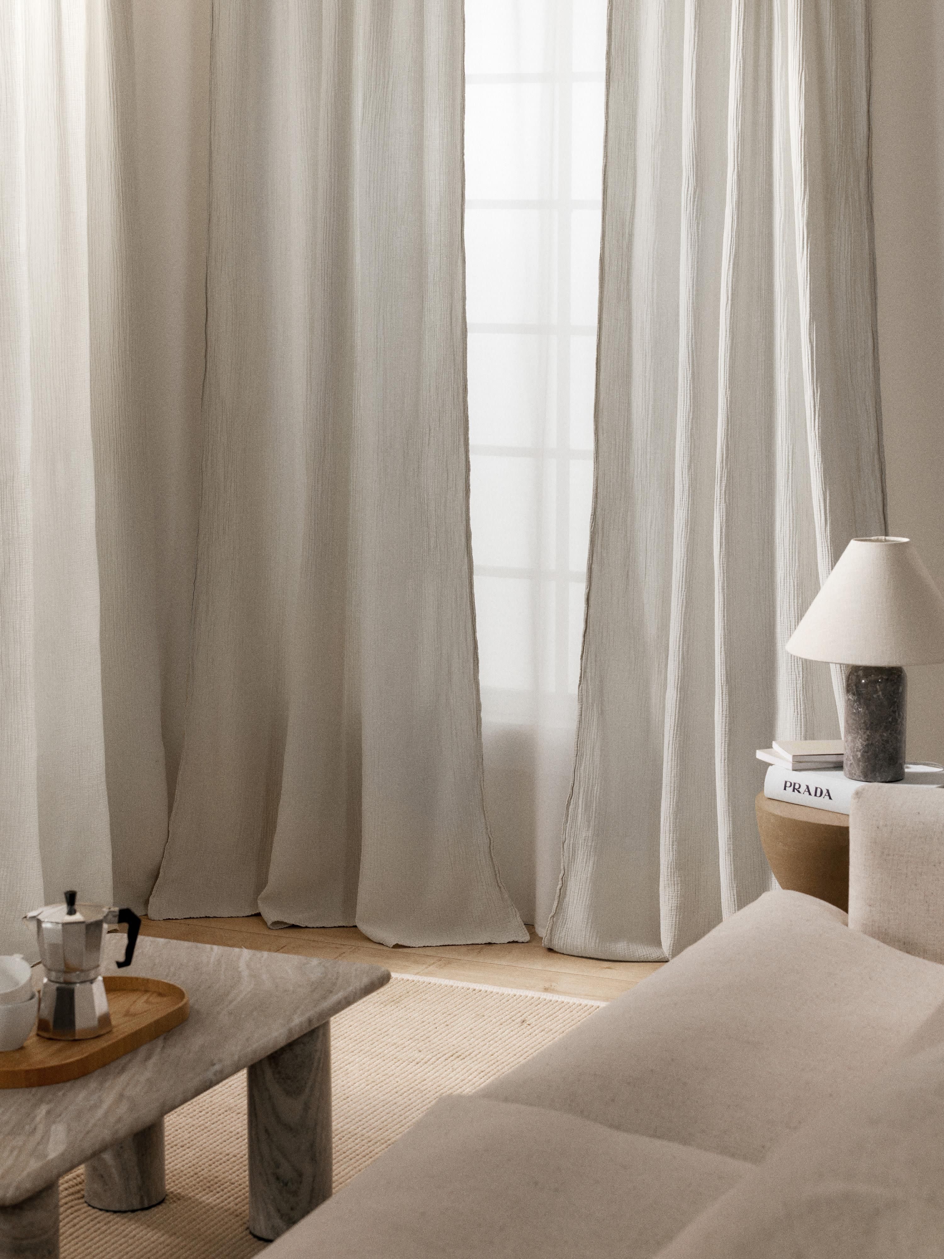 Transparente Musselin-Vorhänge Malvina mit Tunnel, 2er-Set