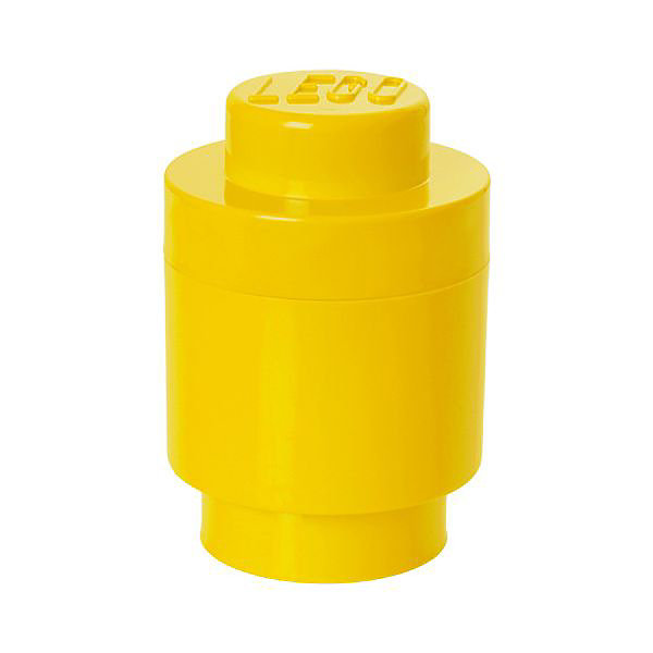 Brique ronde Lego pour rangement 1 tenon - Jaune