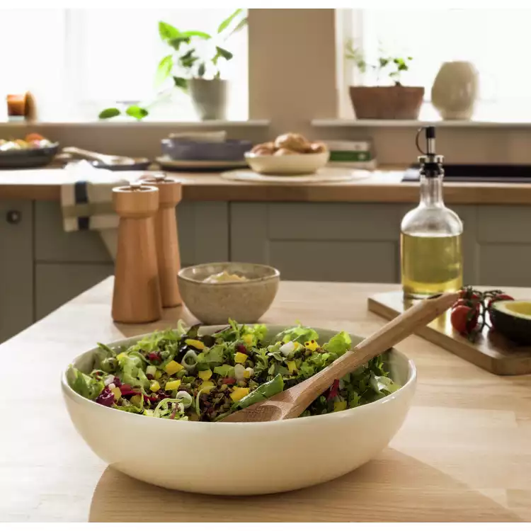 Habitat Evora Speckled Salad Bowl - Natural