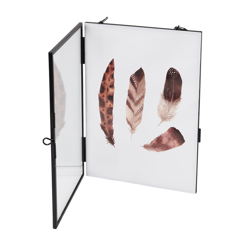 Fotolijst aan ketting - zwart - 13x18 cm